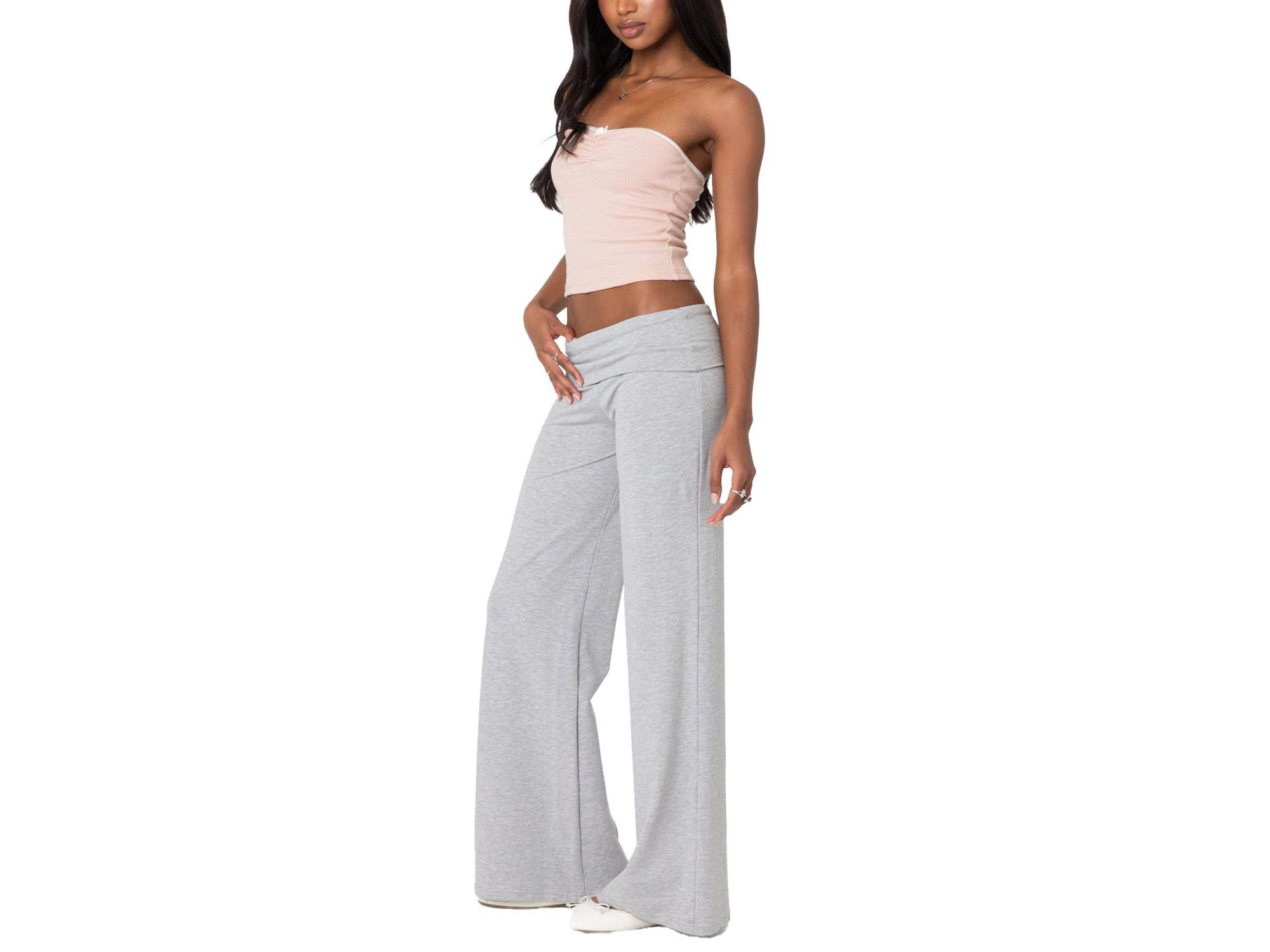 Wide Leg Fold Over Pants — Image 3