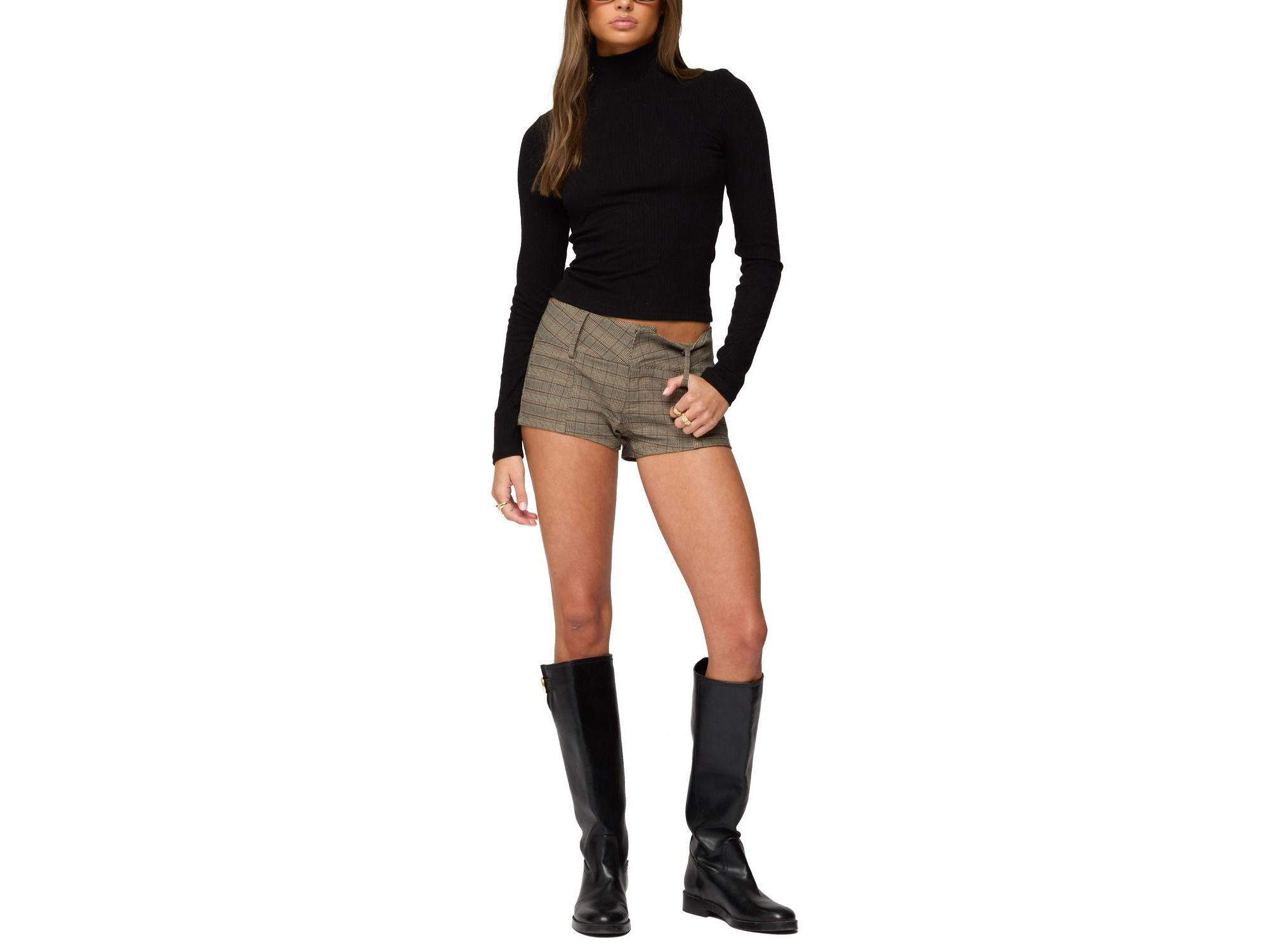 Saskia Fitted Ribbed Turtle Neck Top — Image 5