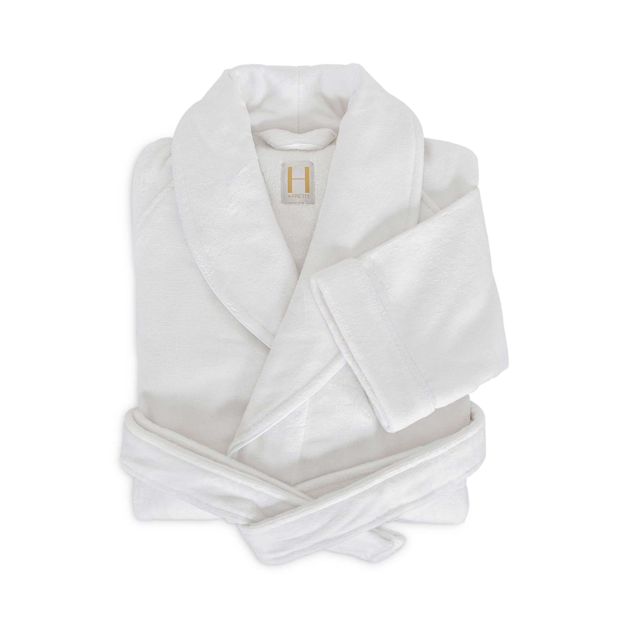 Shawl Collar Bathrobe with Piping — Image 3