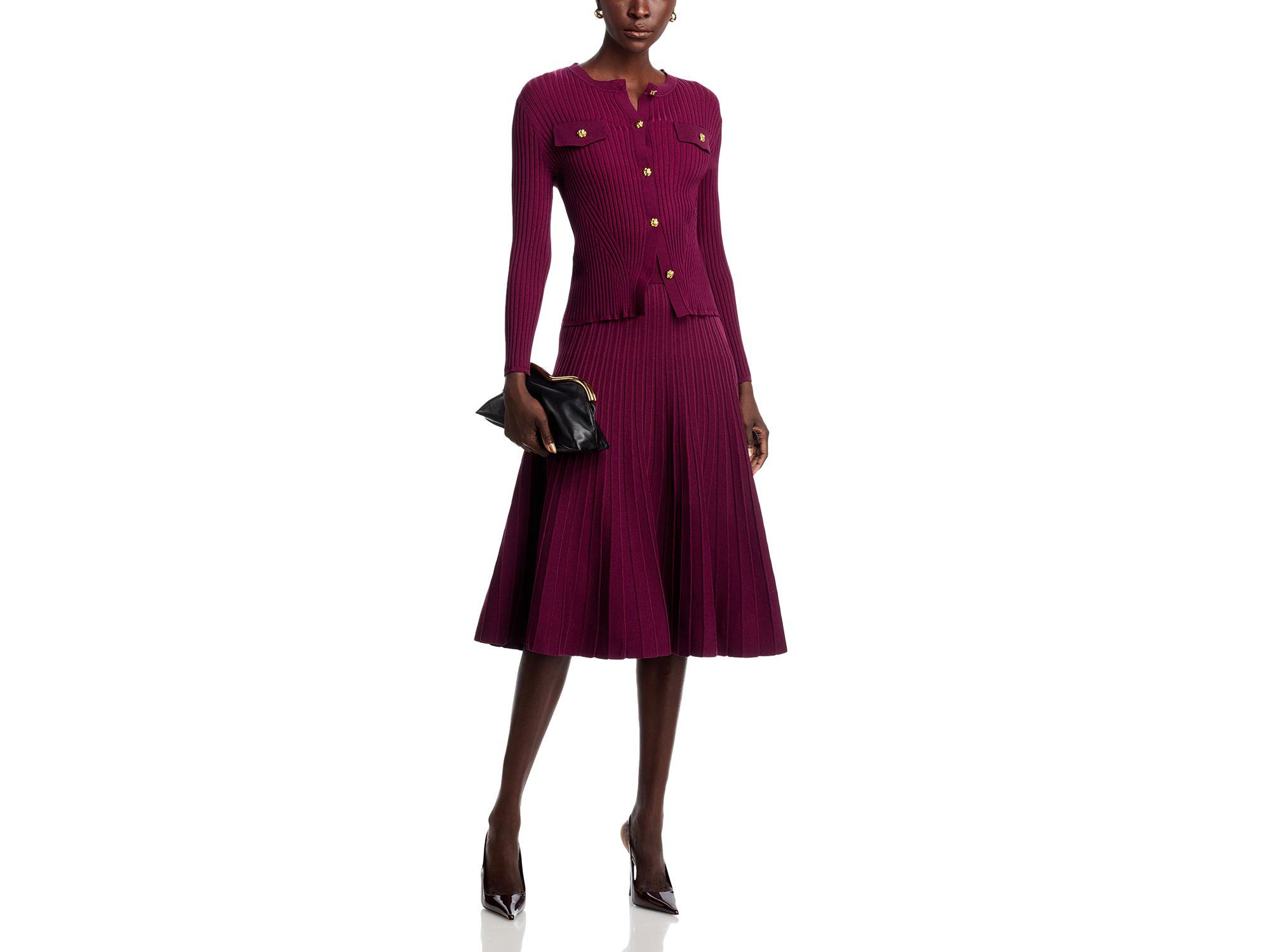 Rib A Line Midi Skirt — Image 4