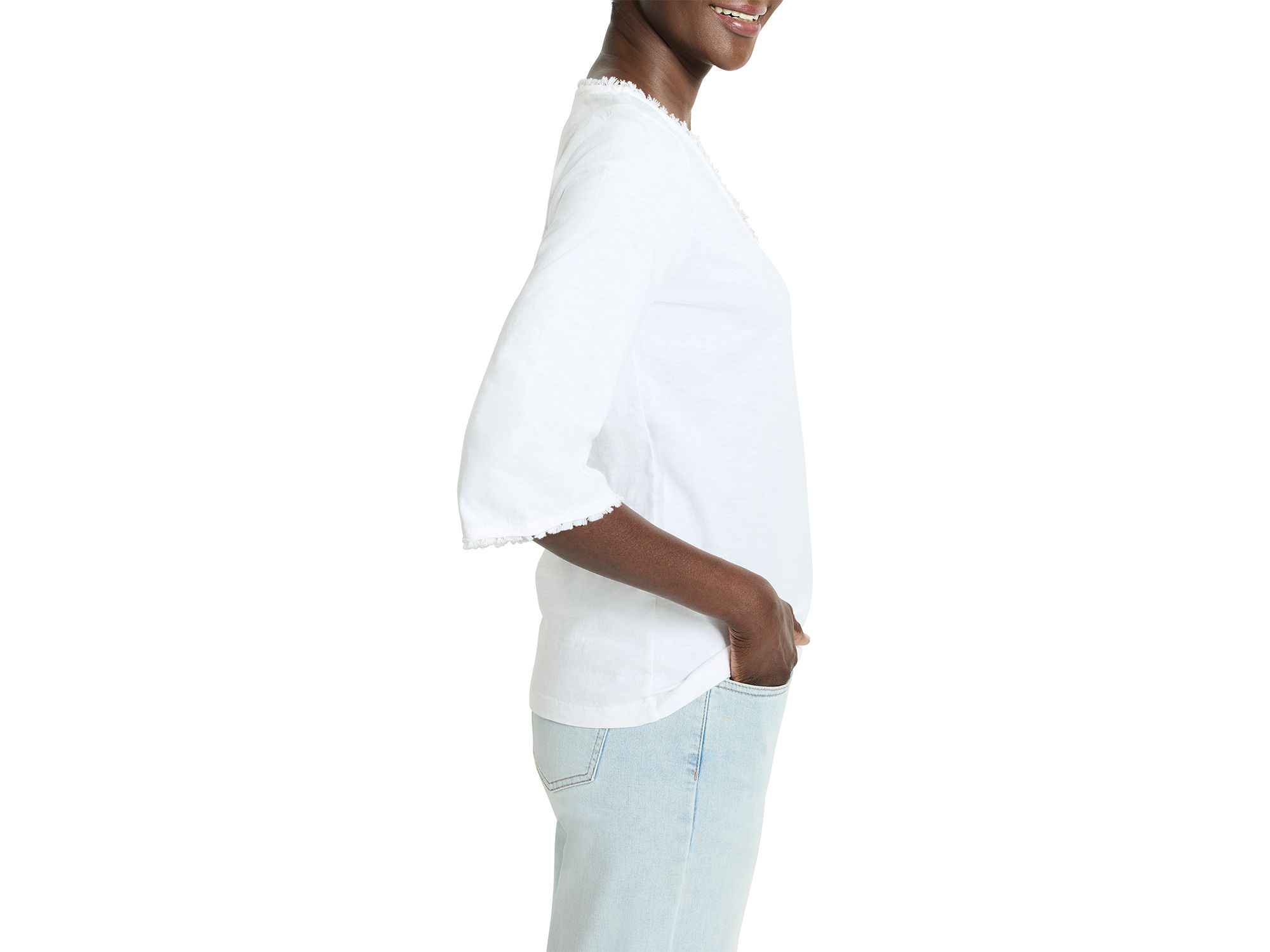 Fringe Trim 3/4 Sleeve Tee — Image 3