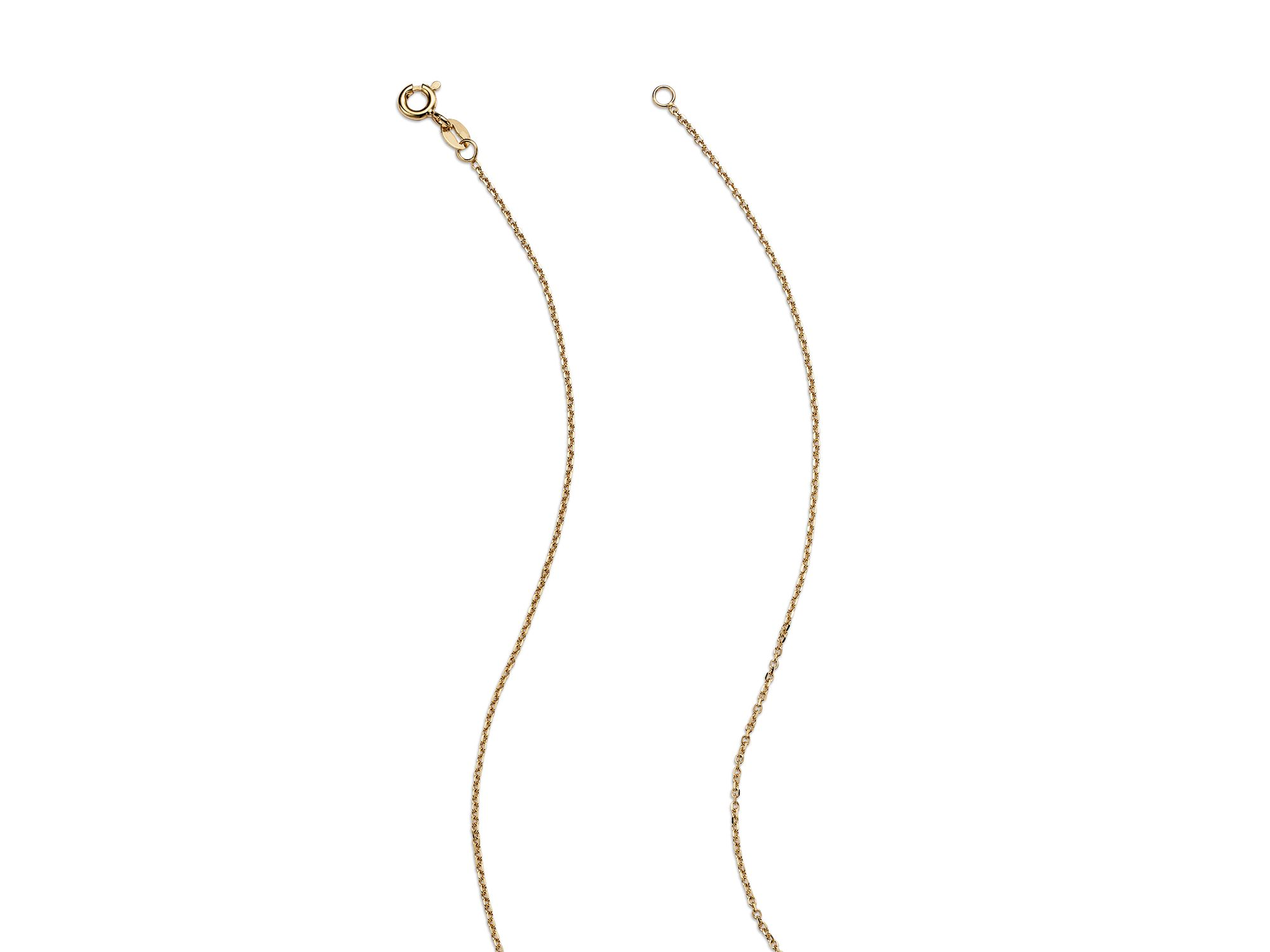 Emerald Bezel Pendant Necklace in 14K Yellow Gold, 16" — Image 5