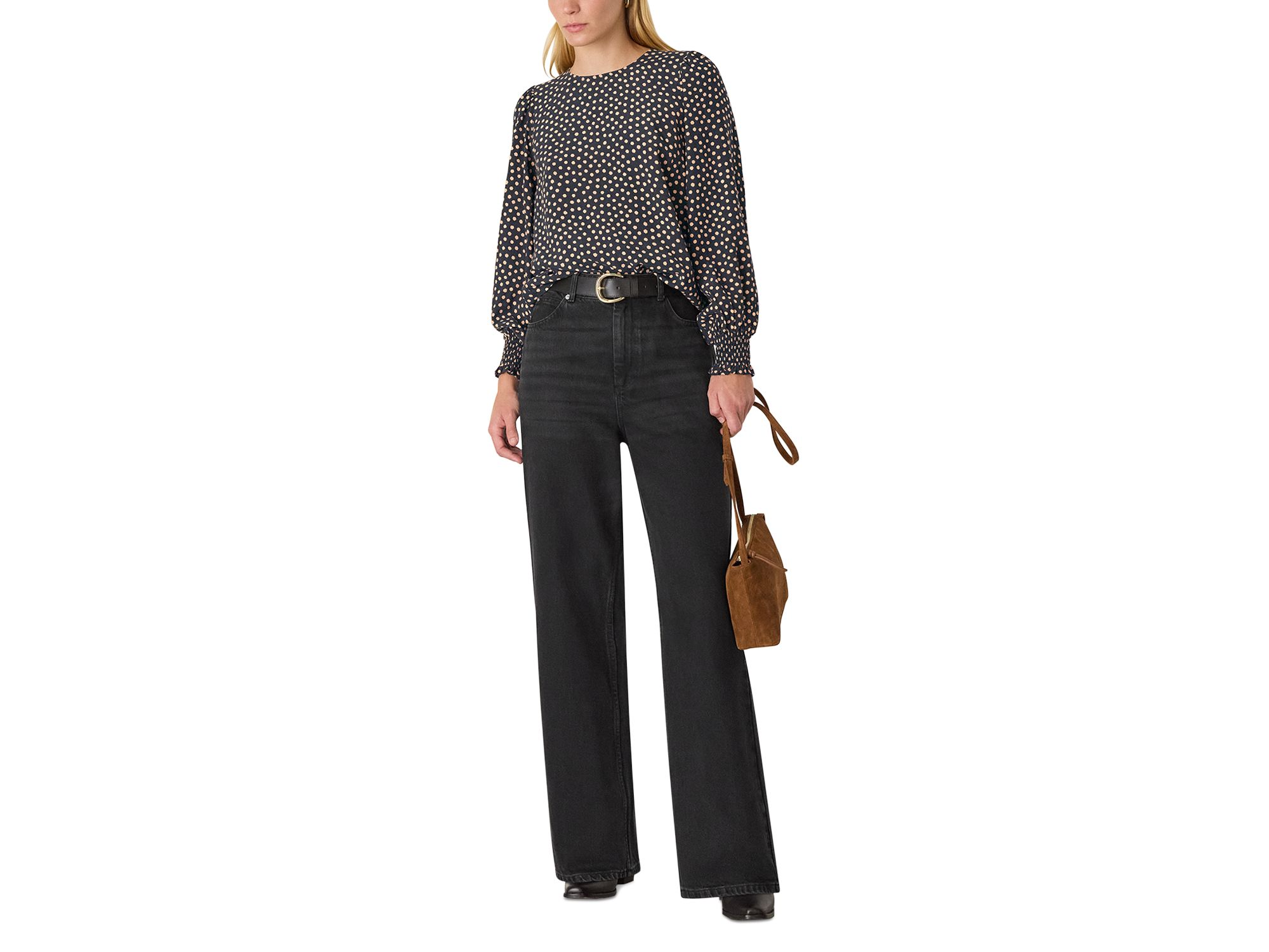 Spot Shirred Cuff Blouse — Image 5