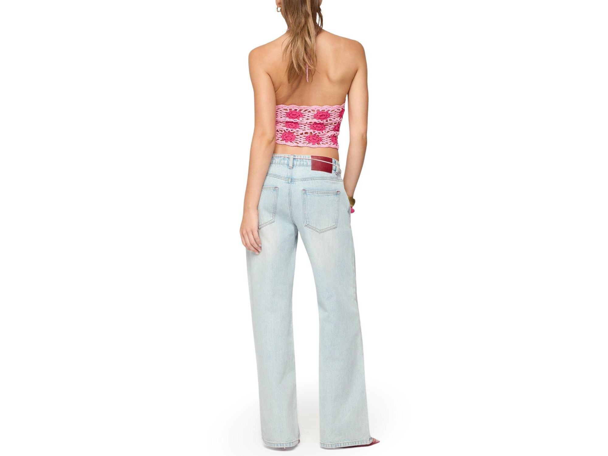 Contrast Floral Crochet Halter Top — Image 3