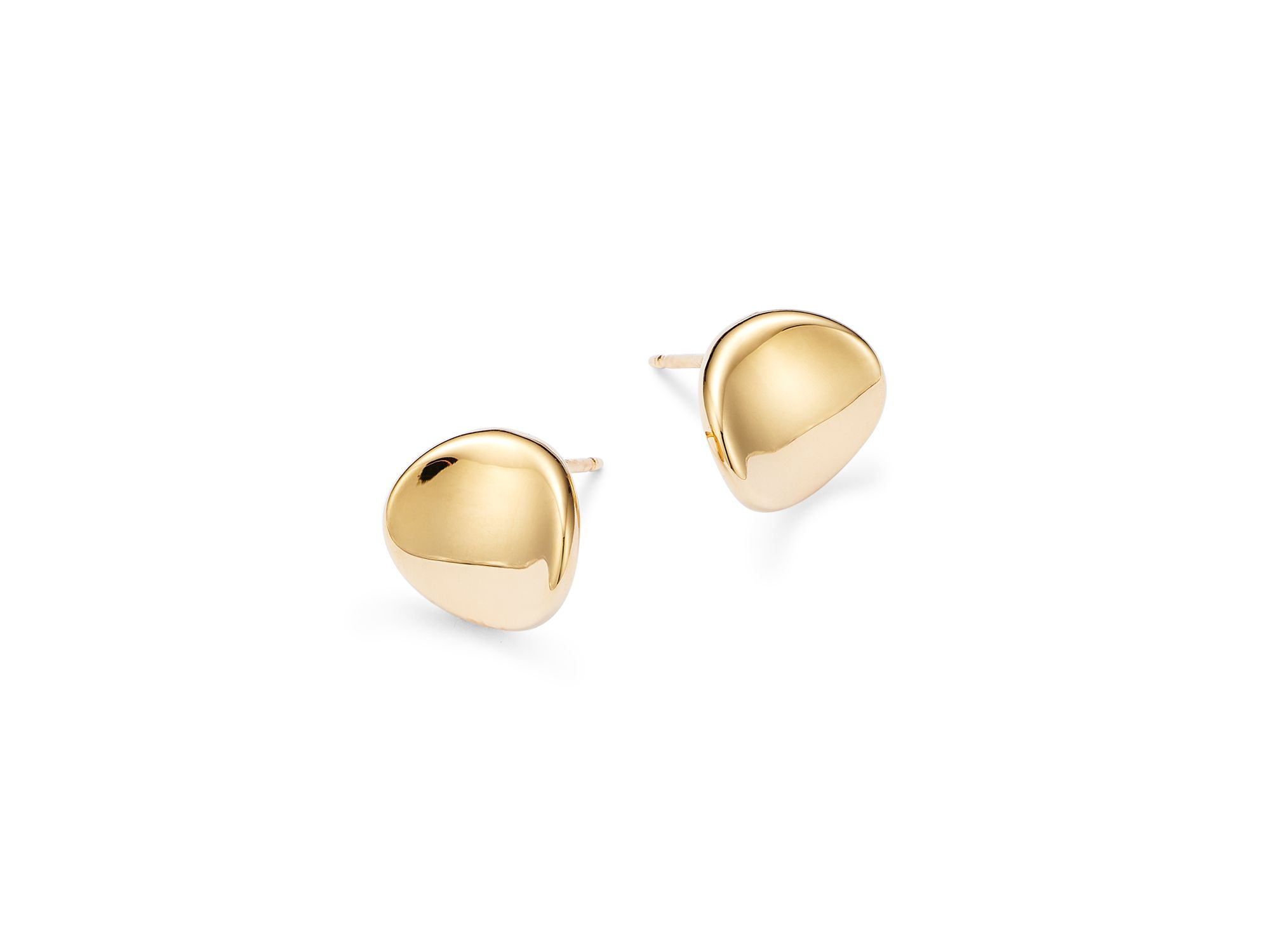 14K Yellow Gold Daped Disc Earrings — Image 4