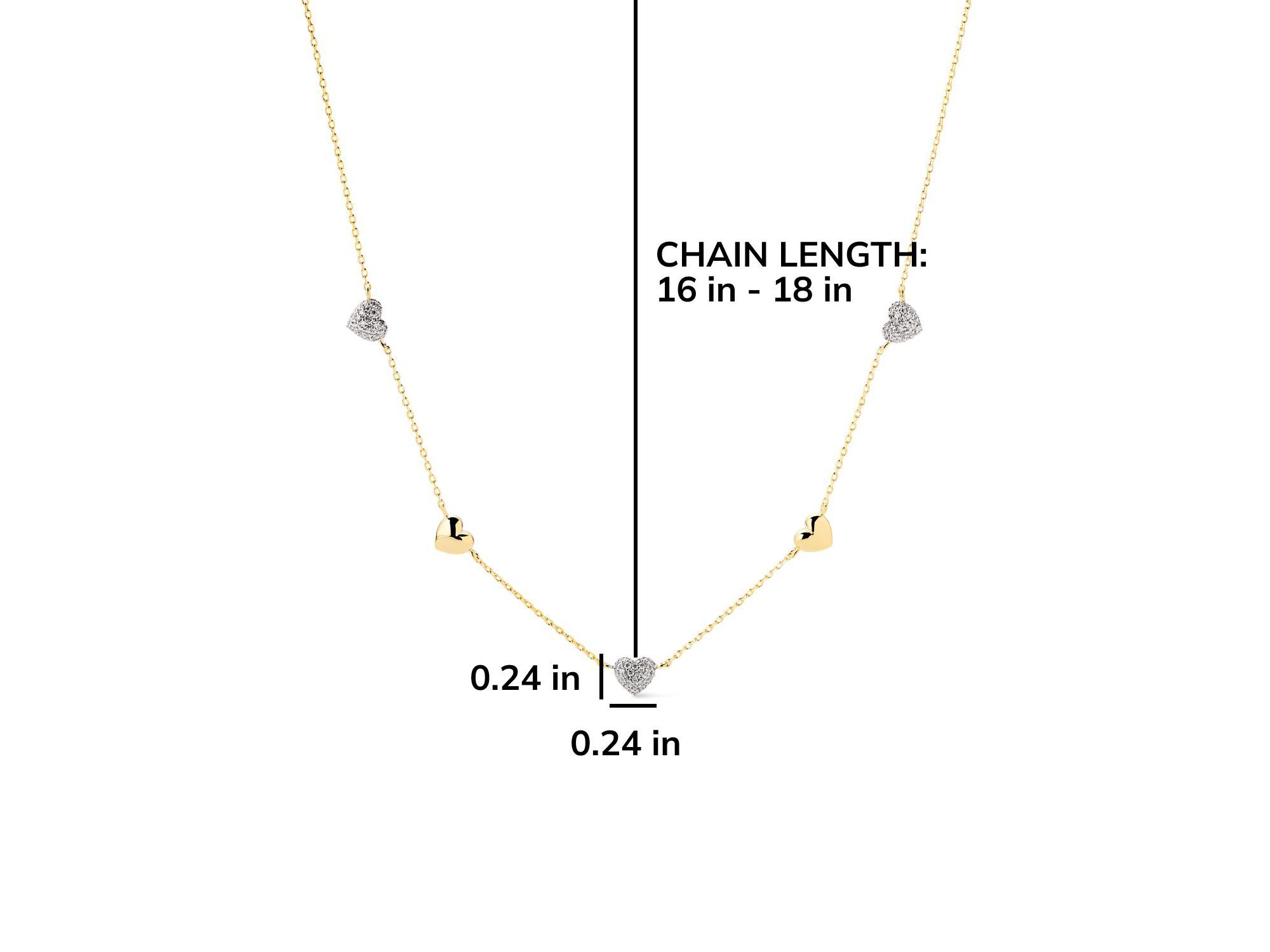 Heart Necklace Lev Mini Pave Station Necklace — Image 4