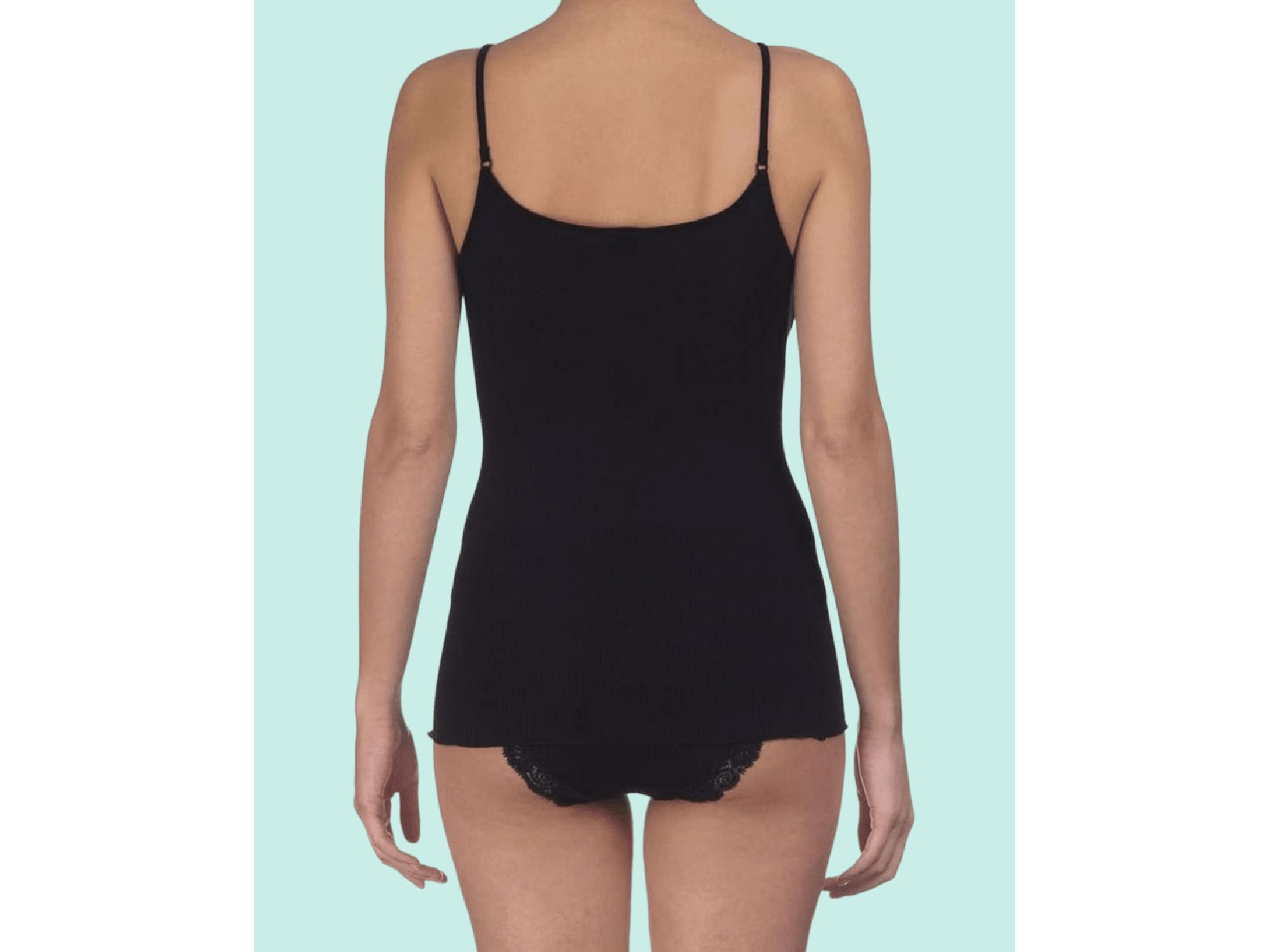 Ribbed Wool & Silk Scoop Neck Camisole — Image 3