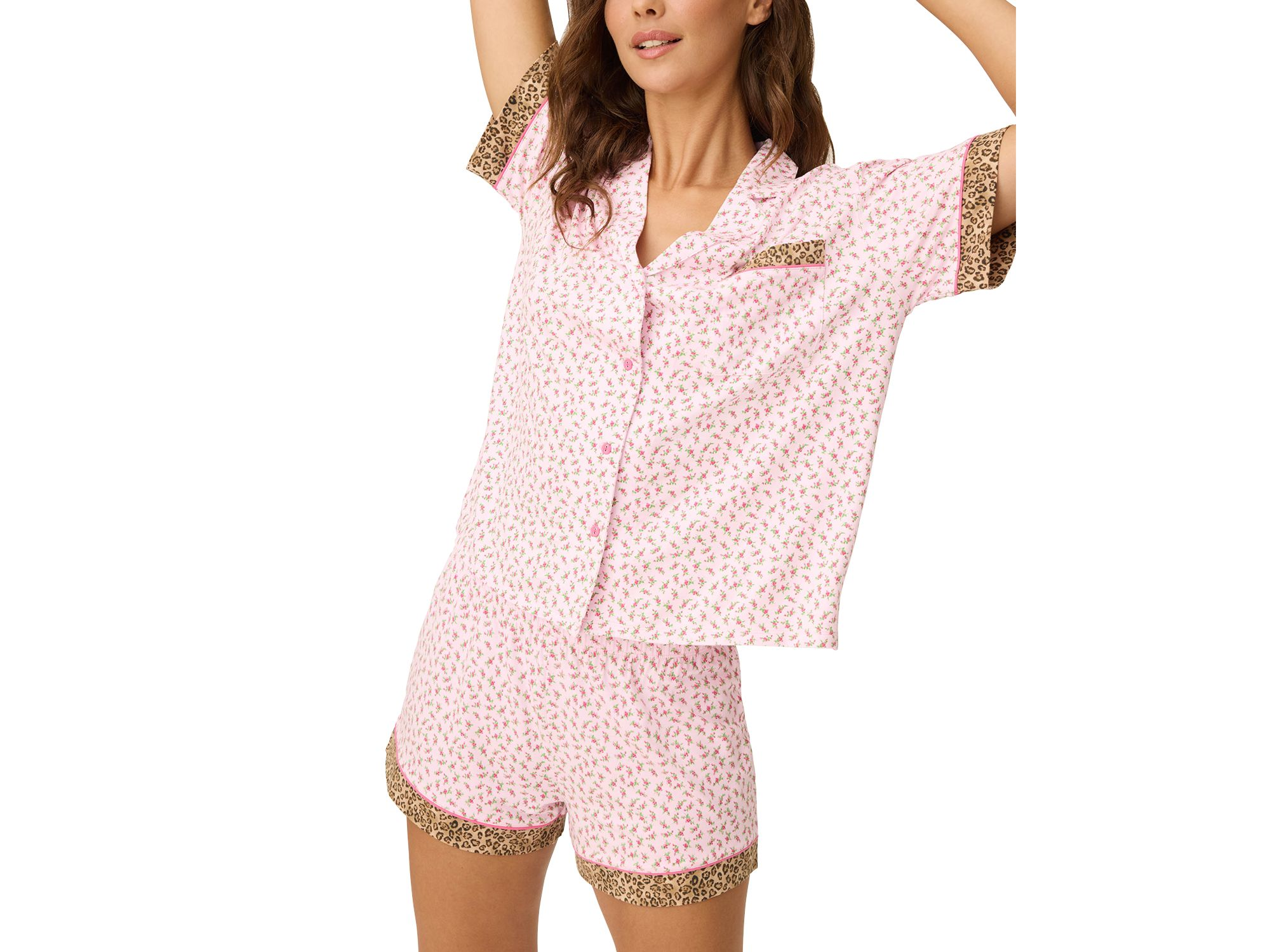 x PQ Swim Contrast Trim Floral Short Pajama Set — Image 4