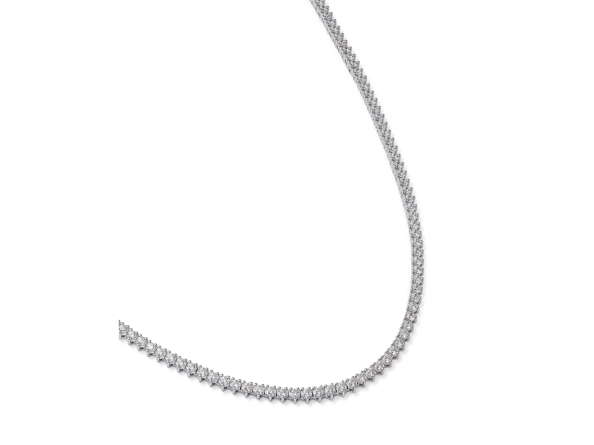 Certified Colorless Diamond Classic Tennis Necklace Collection in 14K White Gold, 5.5-7 tcw — Image 9