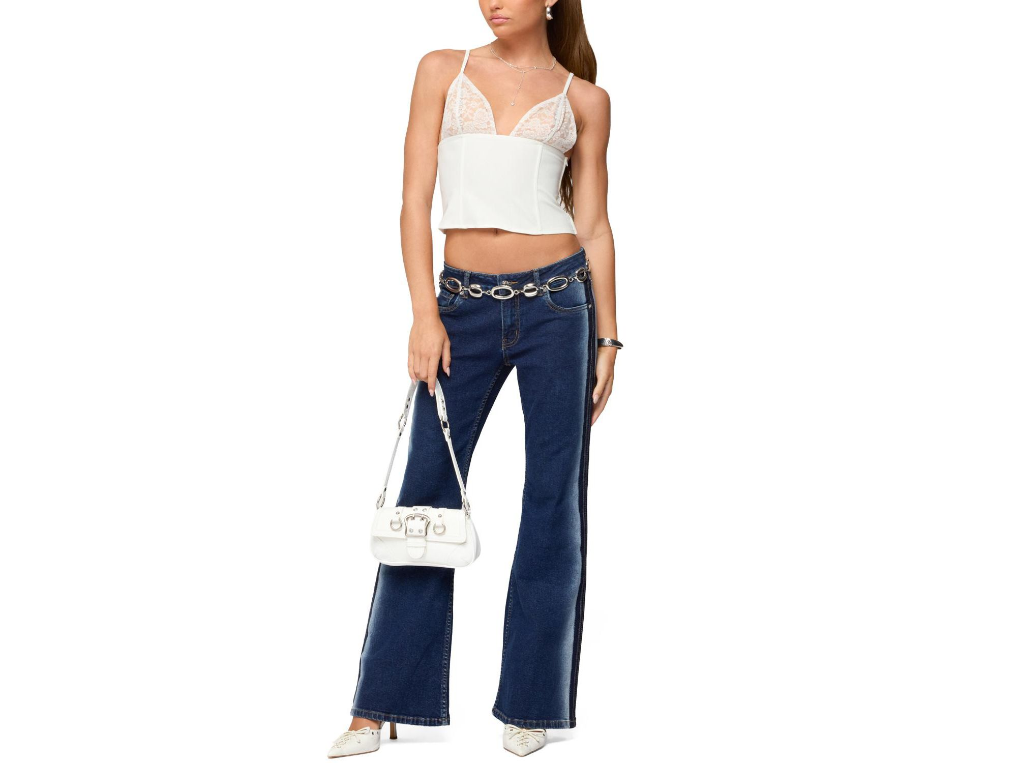 Keesha Lacey Boned V Neck Top — Image 4