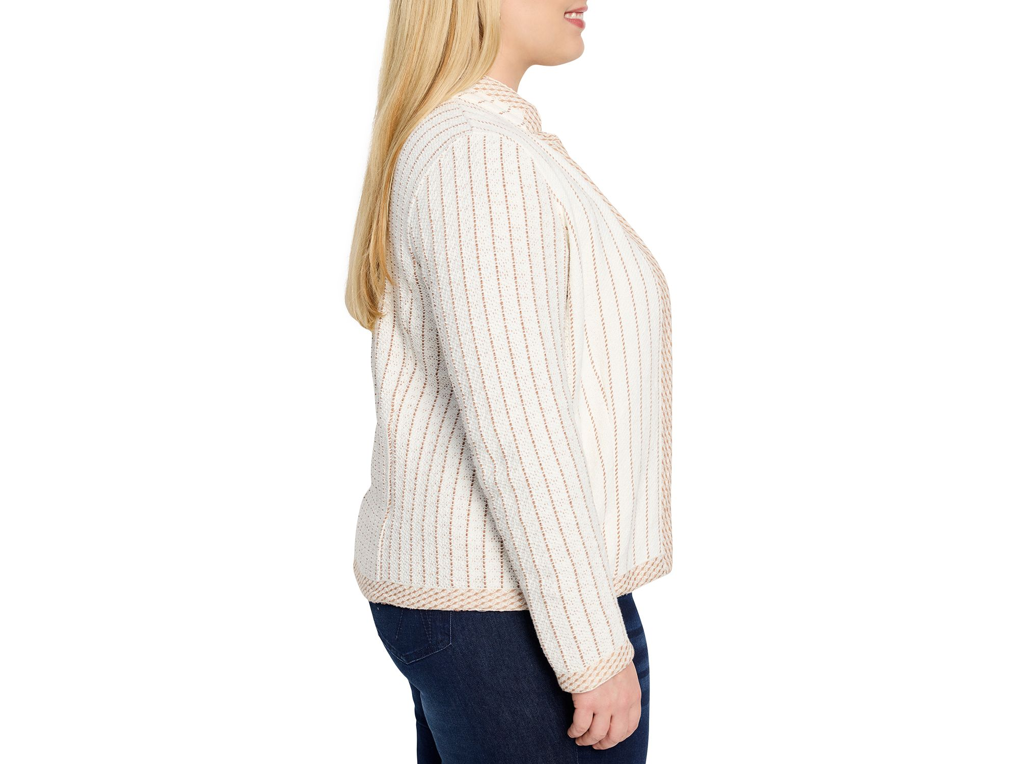 Plus Pinstripe Stand Collar Jacket — Image 3