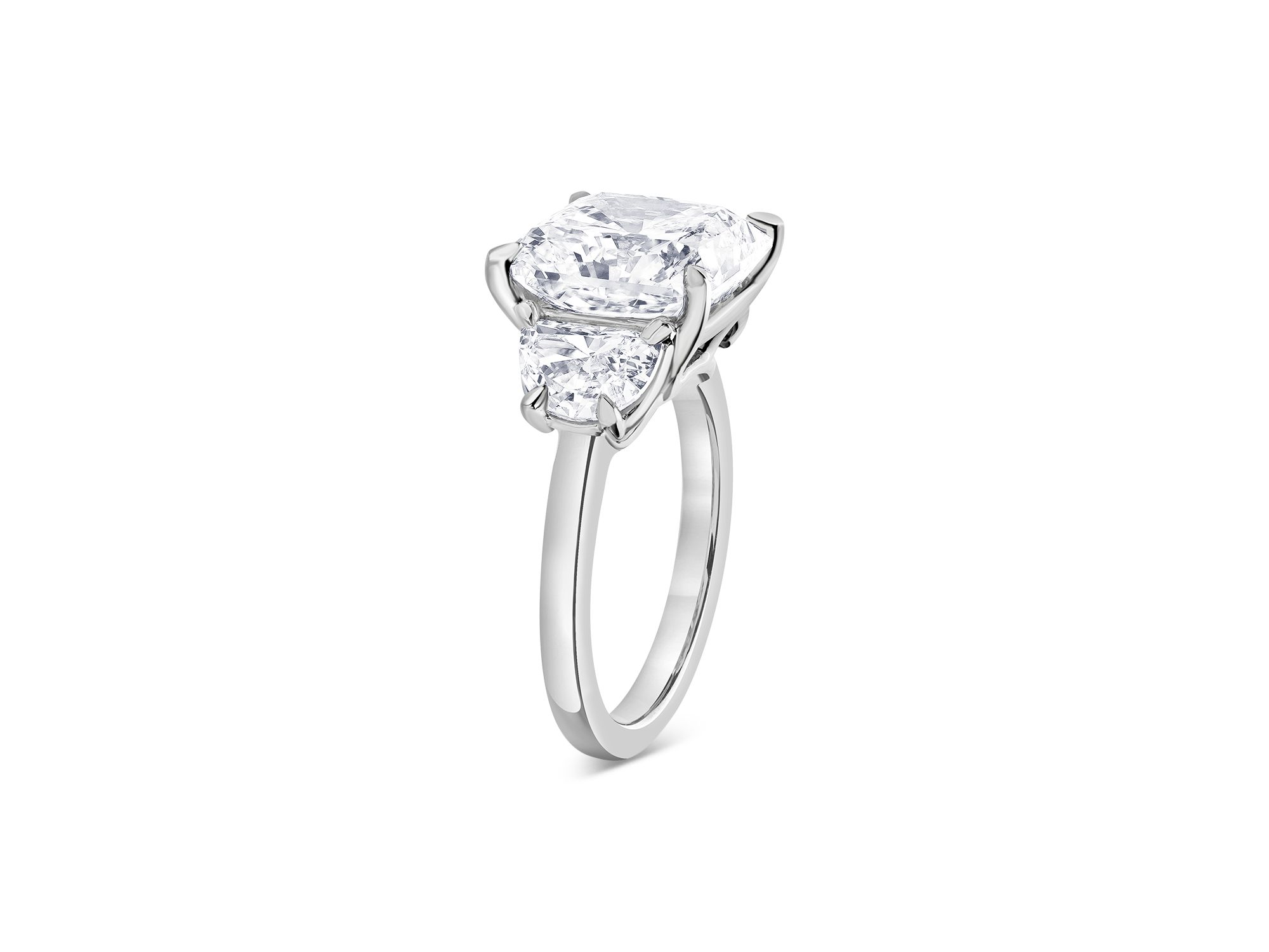 Certified Lab Grown Square Radiant Diamond Engagement Ring in 18K White Gold, 8.45 tcw — Image 3