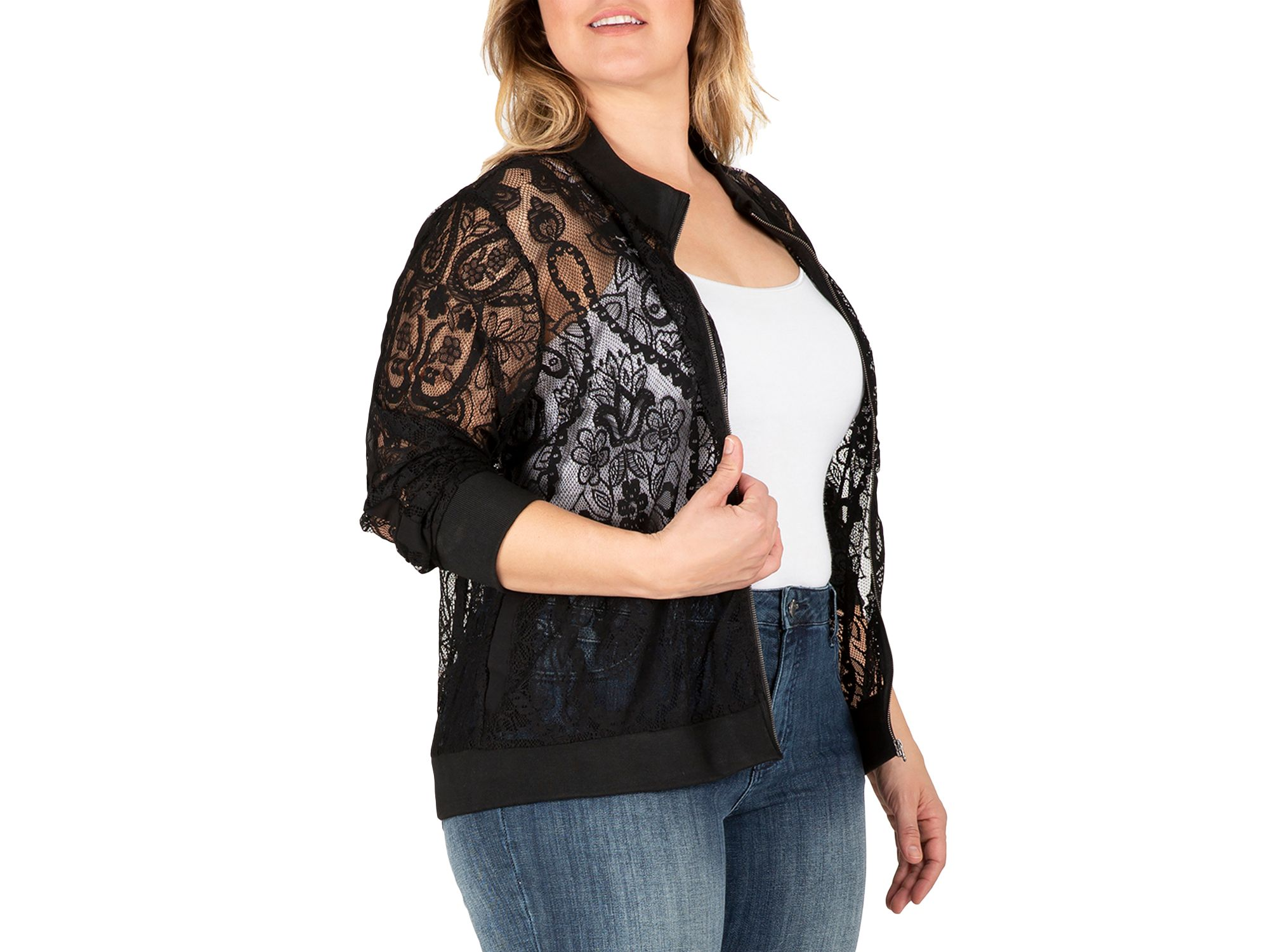Aria Lace Bomber Jacket — Image 3