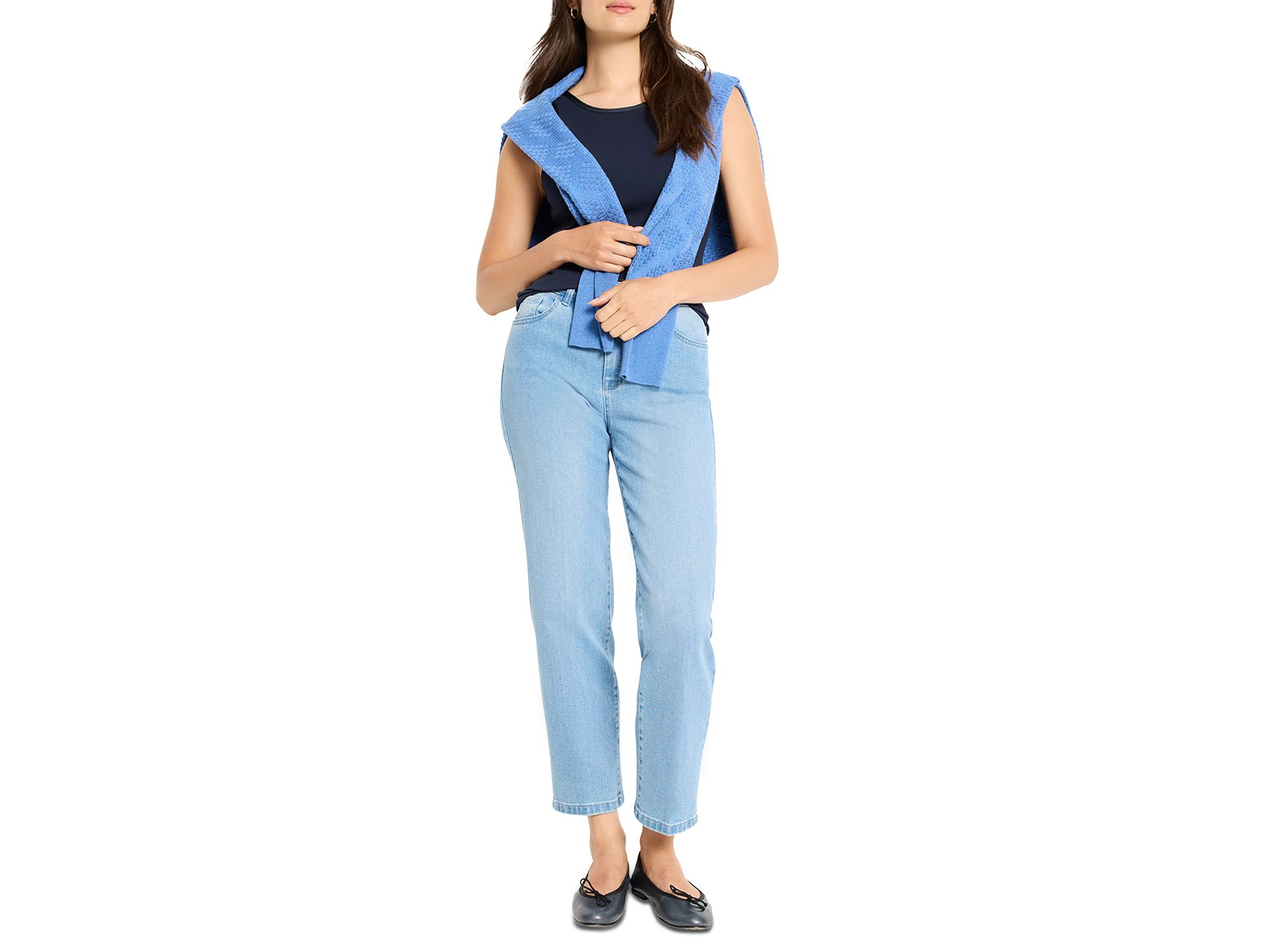 High Rise Straight Leg Jeans in Silverstone — Image 4