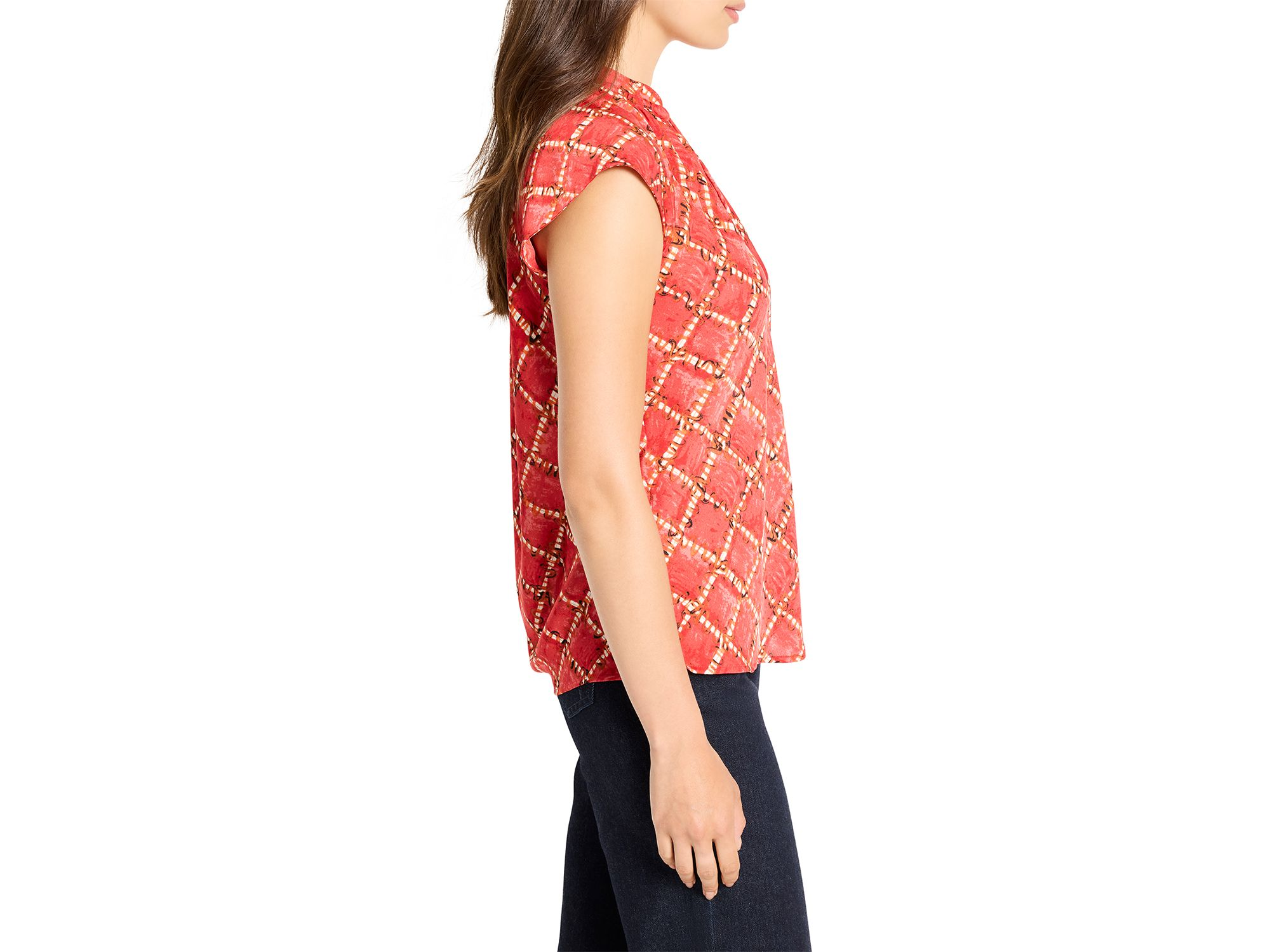 Squiggle Check Cap Sleeve Top — Image 3