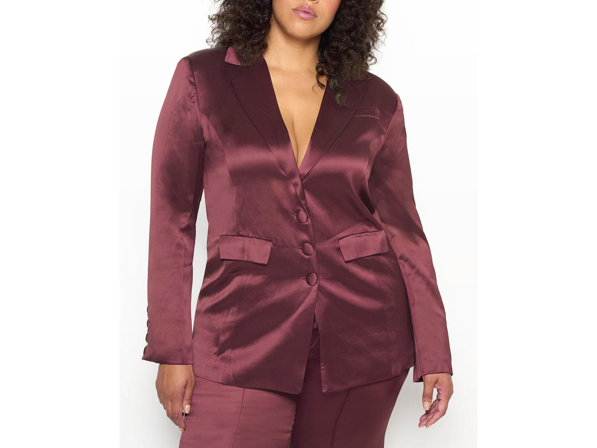 Collins Satin Boyfriend Blazer — Image 3
