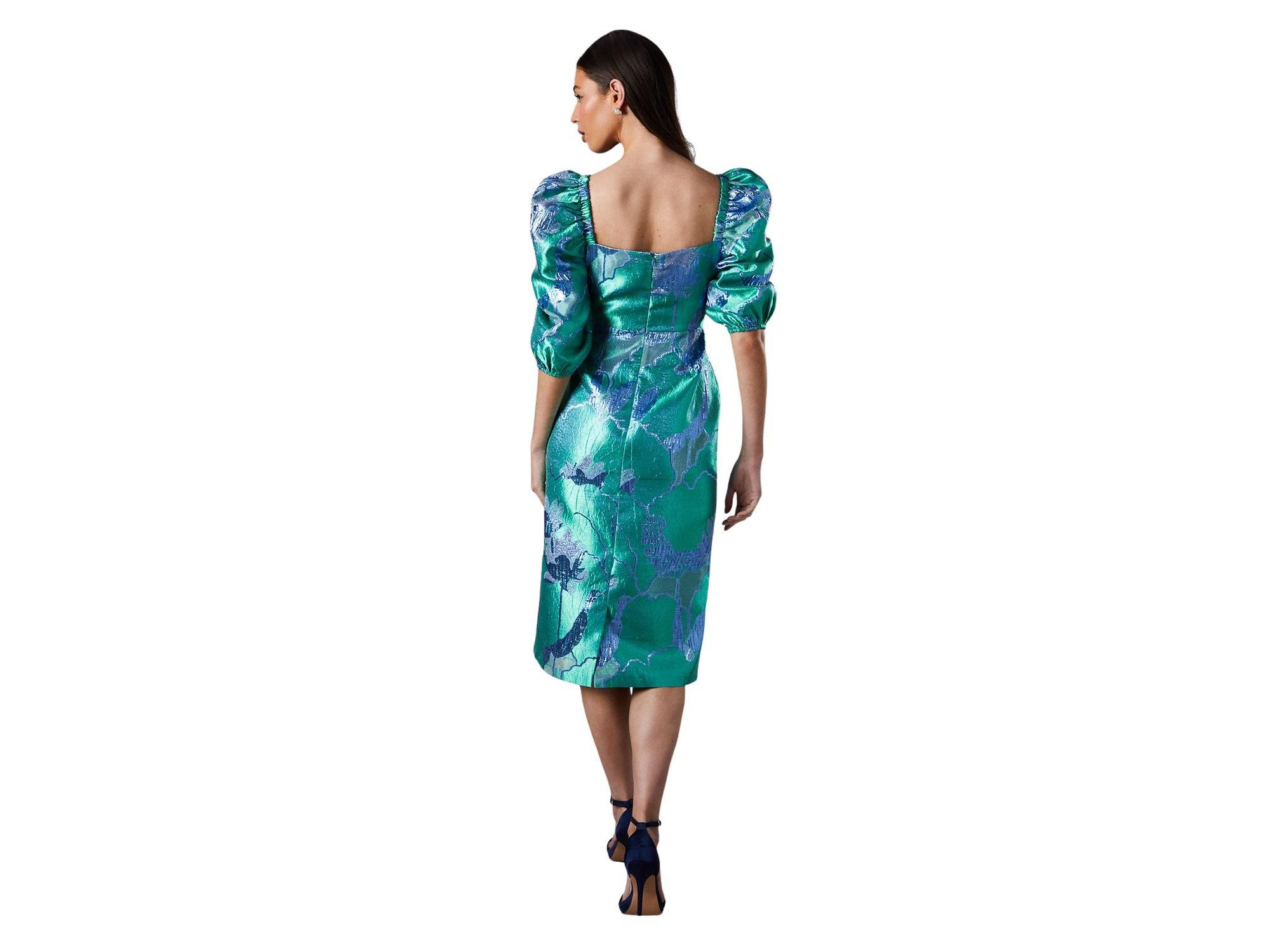 Bubble Sleeve Jacquard Dress — Image 4