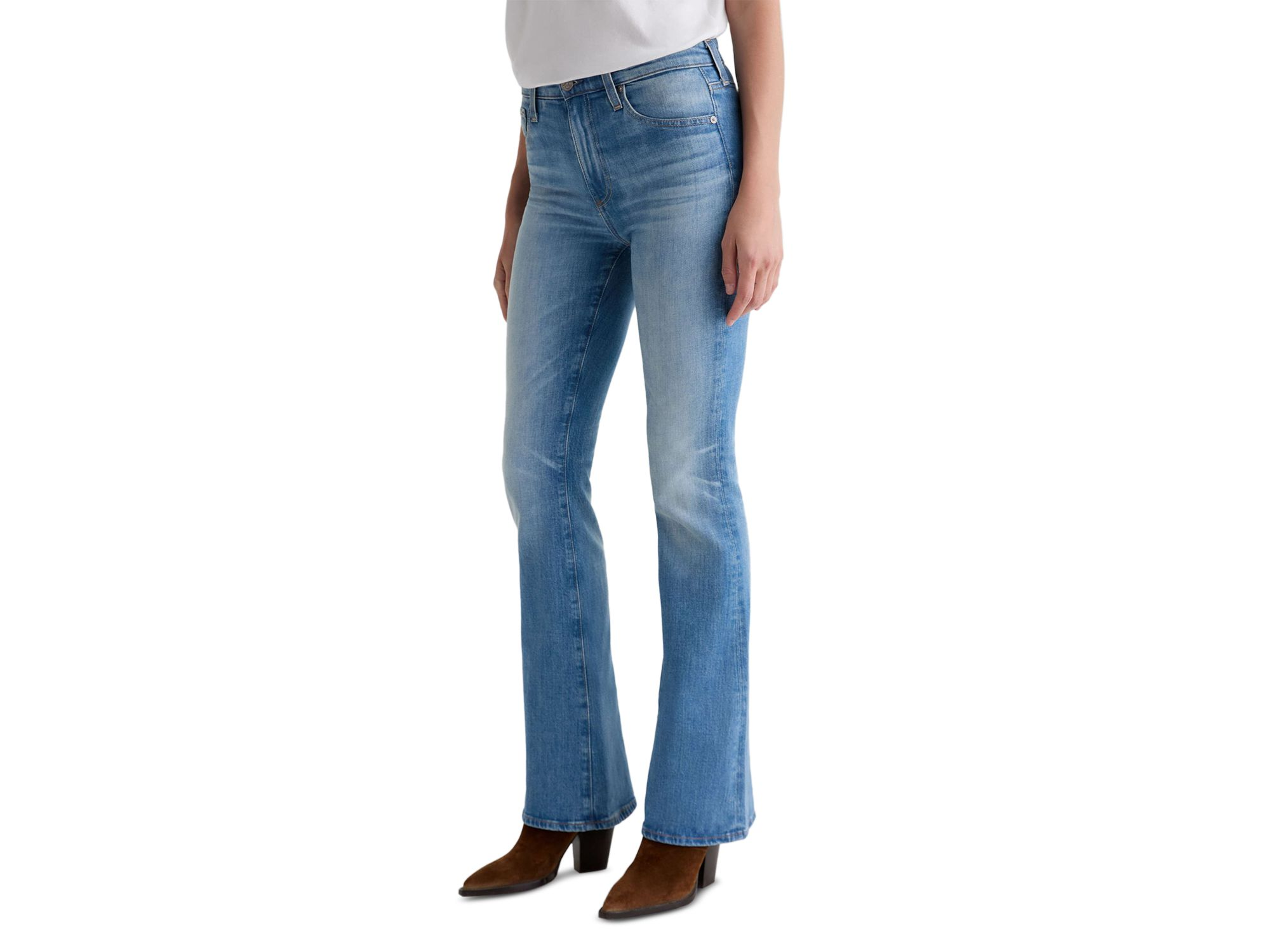 Farrah Mid Rise Bootcut Jeans in 18 Years Bisou — Image 6