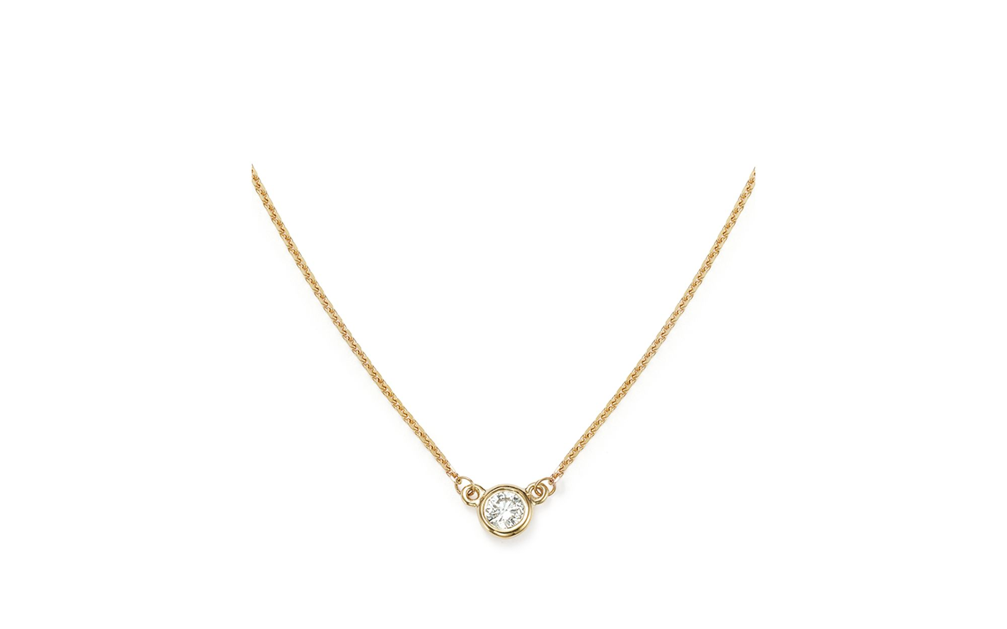 Diamond Bezel Set Pendant Necklace in 14K Gold, 0.15 tcw — Image 3