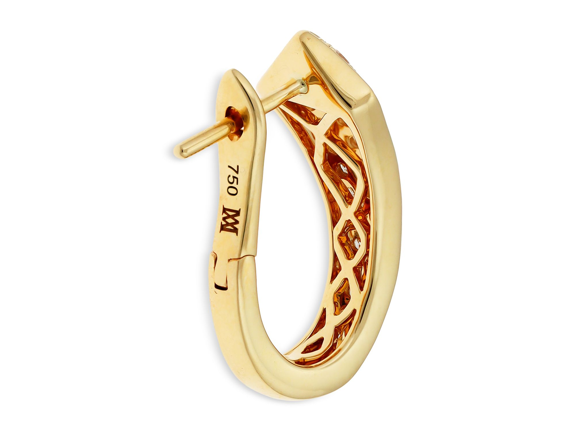 18K Yellow Gold Via Fiori Chiari Diamond Earrings, 0.82 tcw - Exclusive, Italy Campaign — Image 4