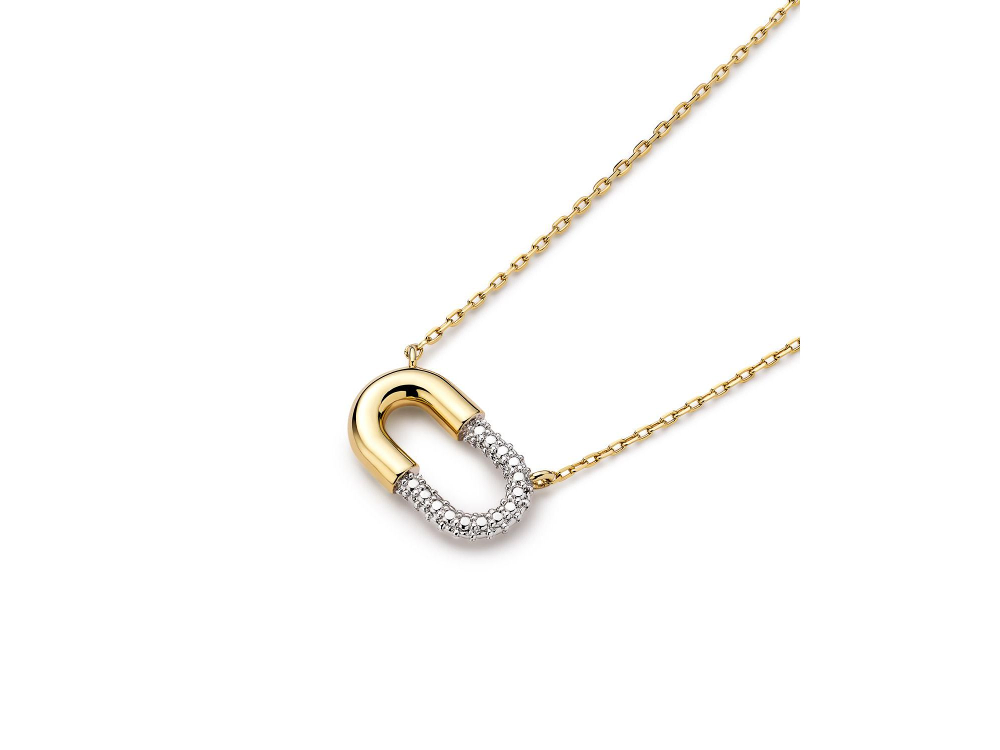Mini Micropave Gold Pendant Blake Necklace — Image 3