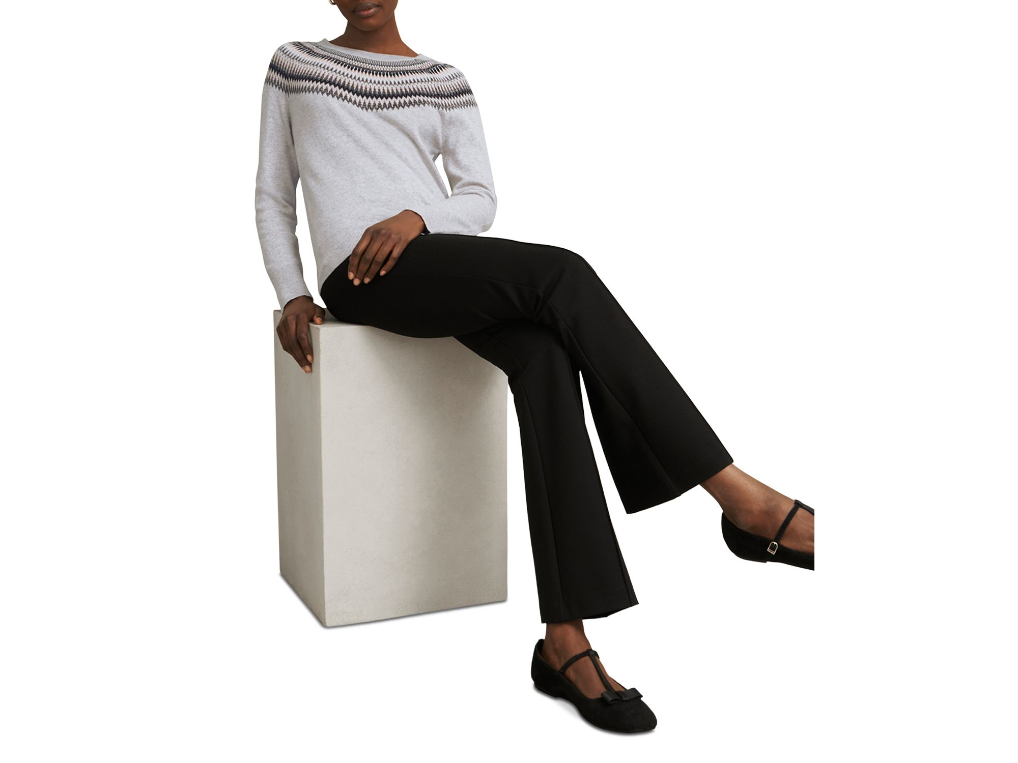 Greta Sparkle Fair Isle Crewneck Sweater — Image 5