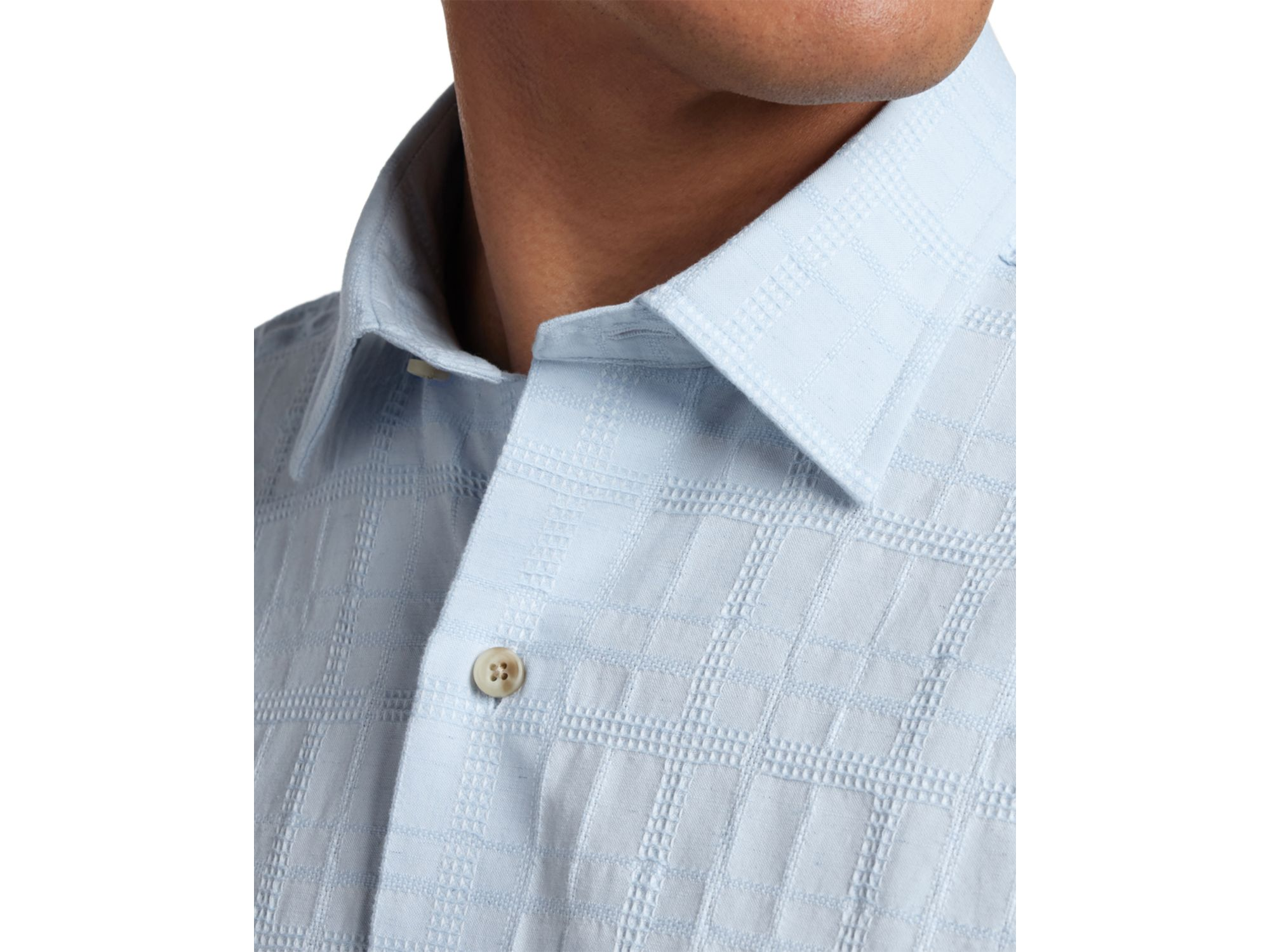 Cotton Linen Jacquard Short Sleeve Shirt — Image 3