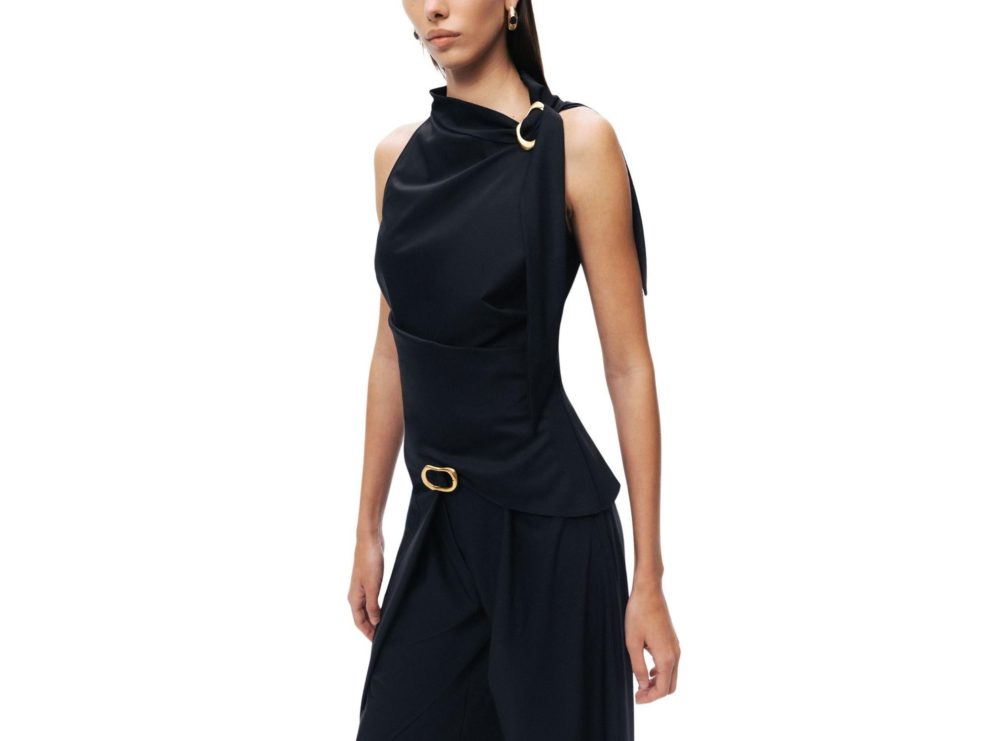 Asymmetric Buckle-Detail Blouse — Image 8