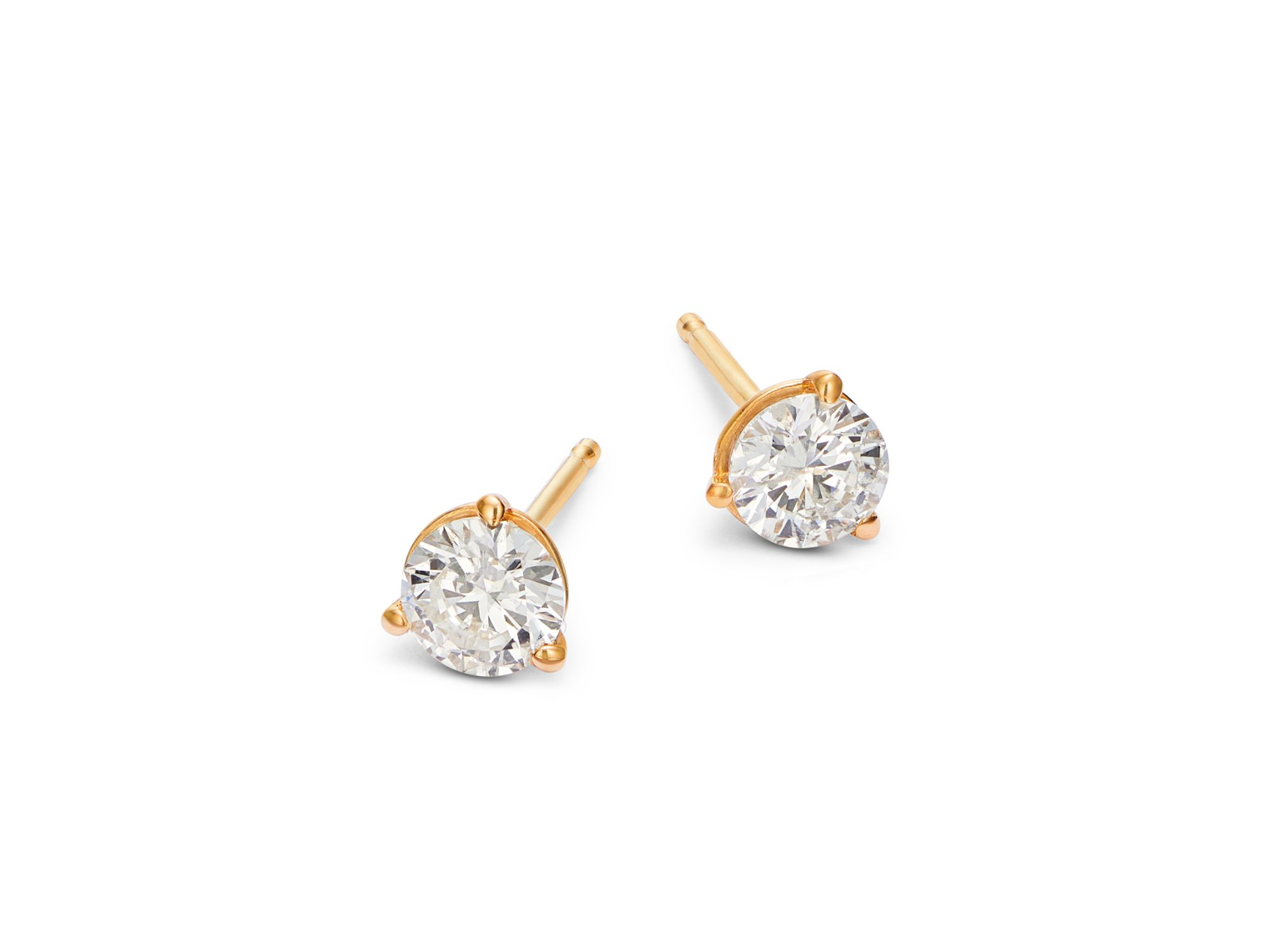Diamond Stud Earrings in 14K Yellow Gold, 0.60 tcw — Image 3