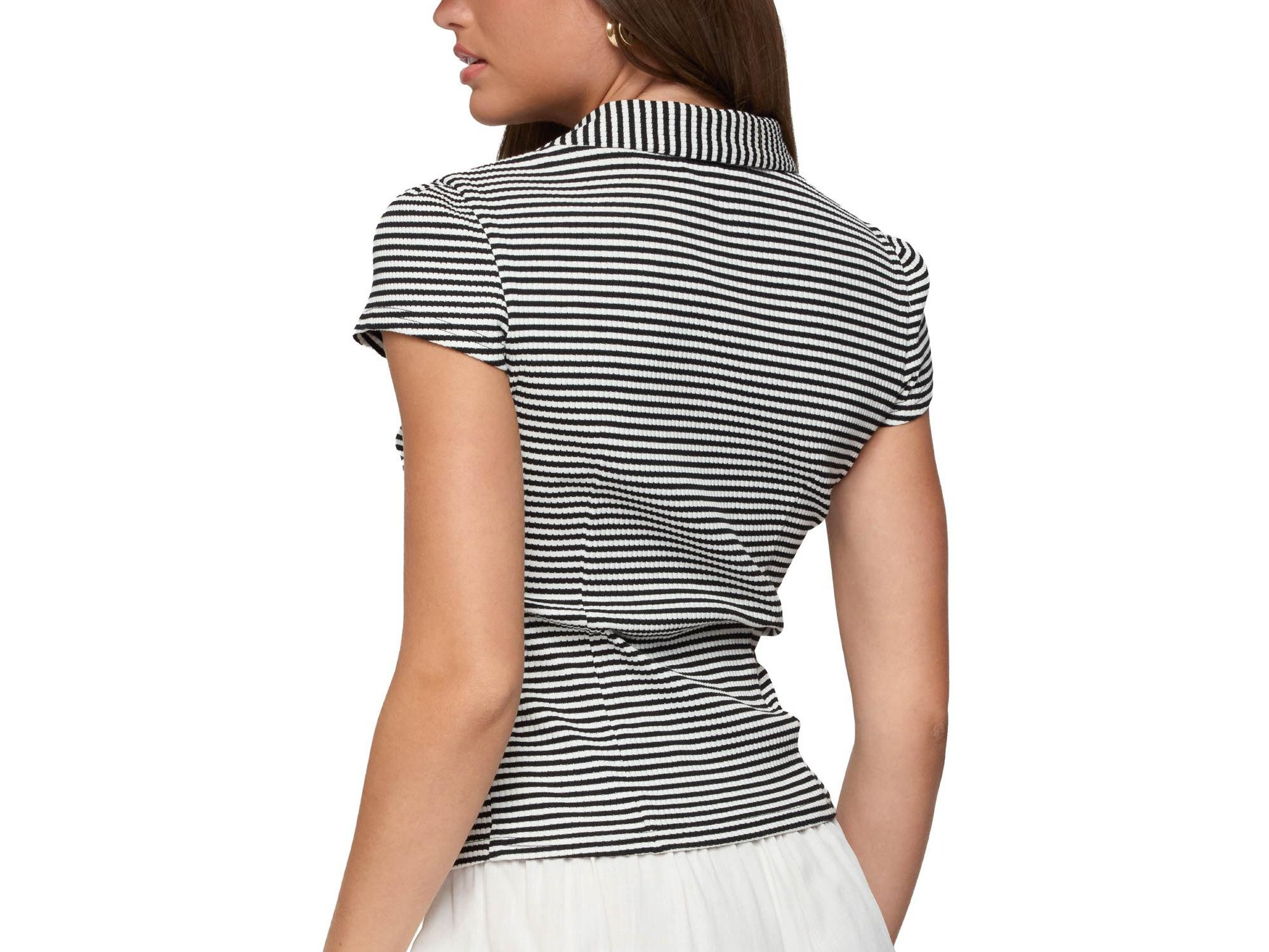 Beau Striped Ribbed Button Up Top — Image 3