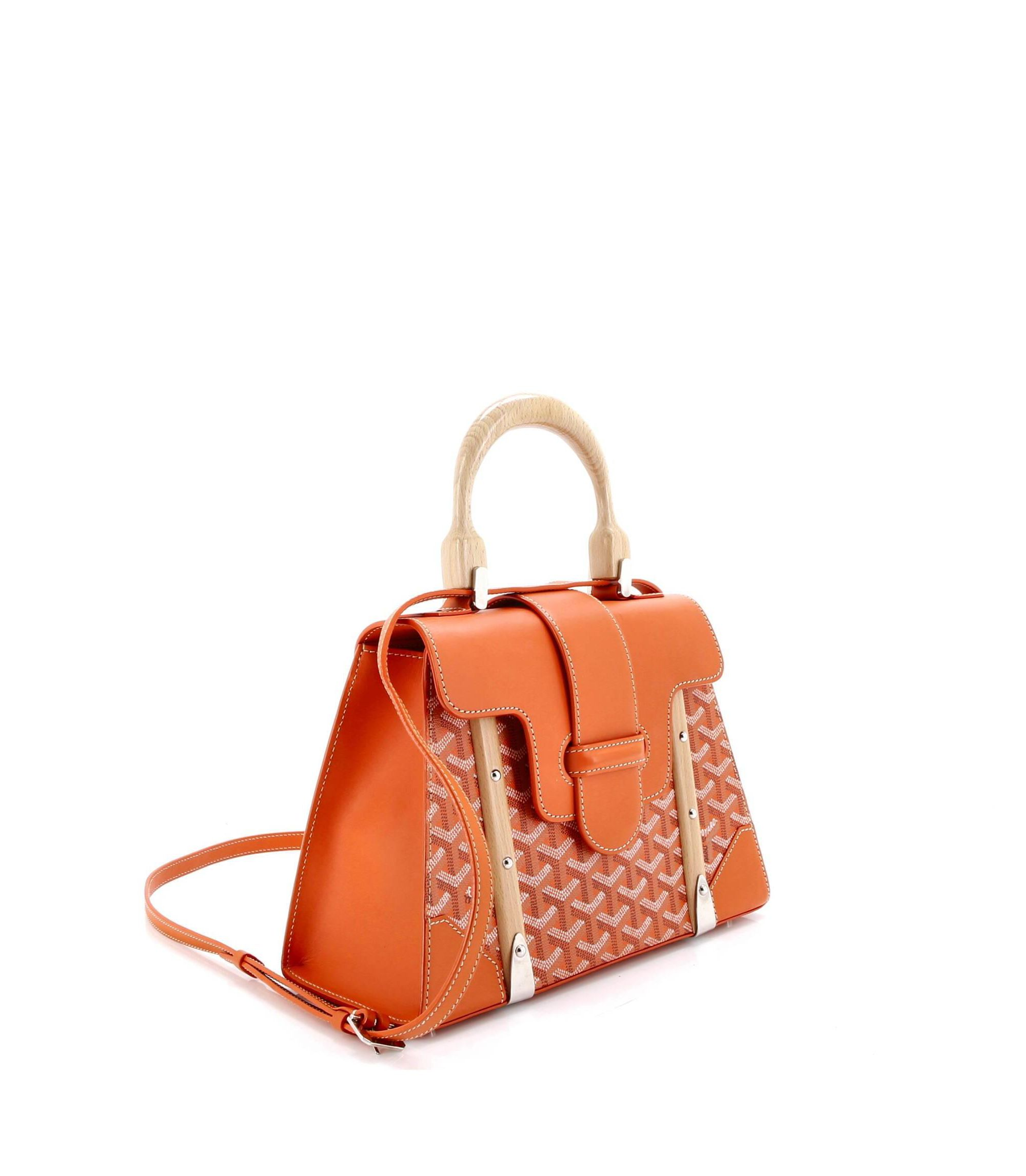 PM Saigon Top Handle Bag Coated Canvas with Leather — Image 5