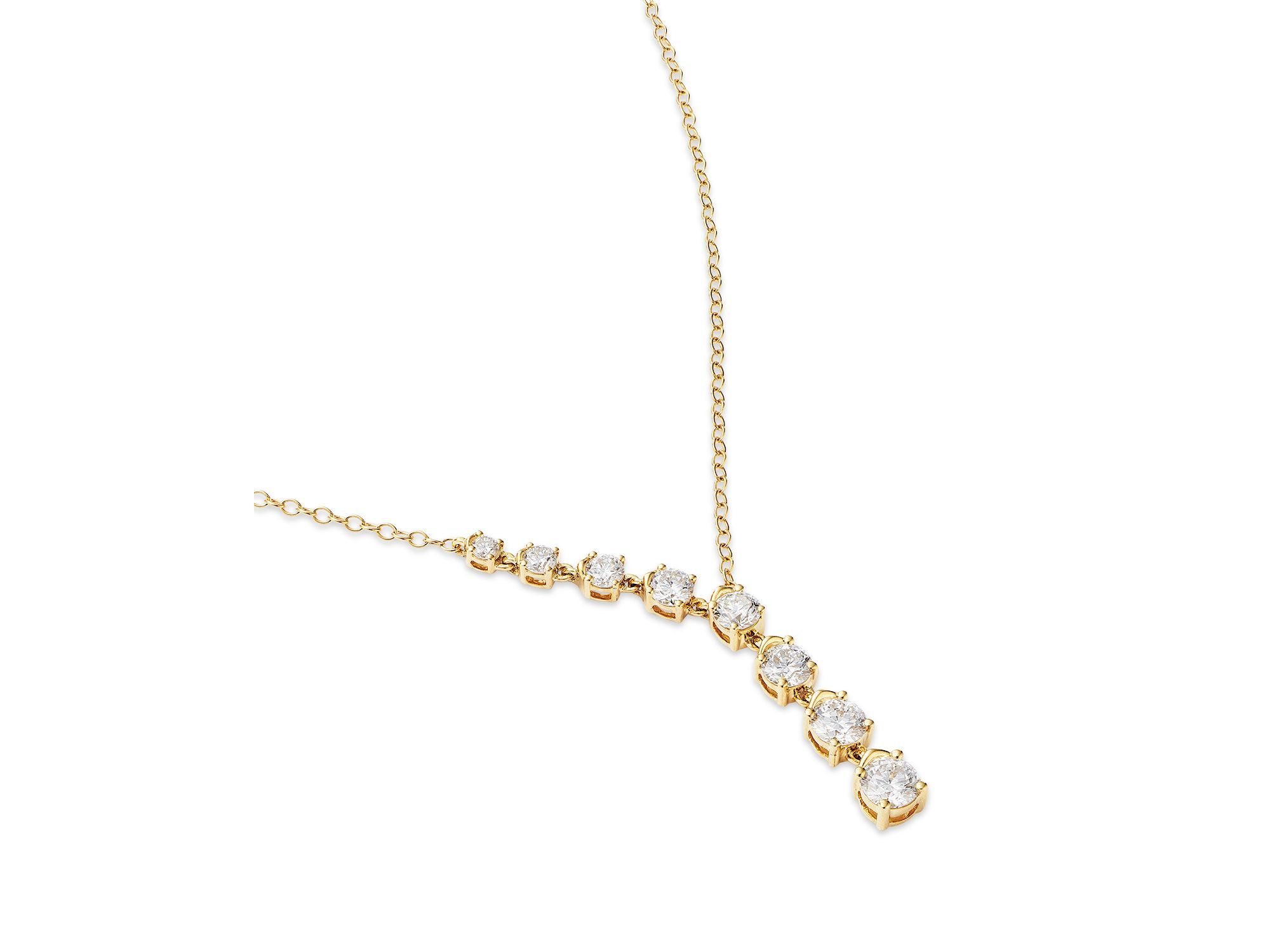 Luxe Collection Certified Lab Grown Diamond Graduated Asymmetric Necklace in 14K Yellow Gold, 1.0 tcw — Image 3