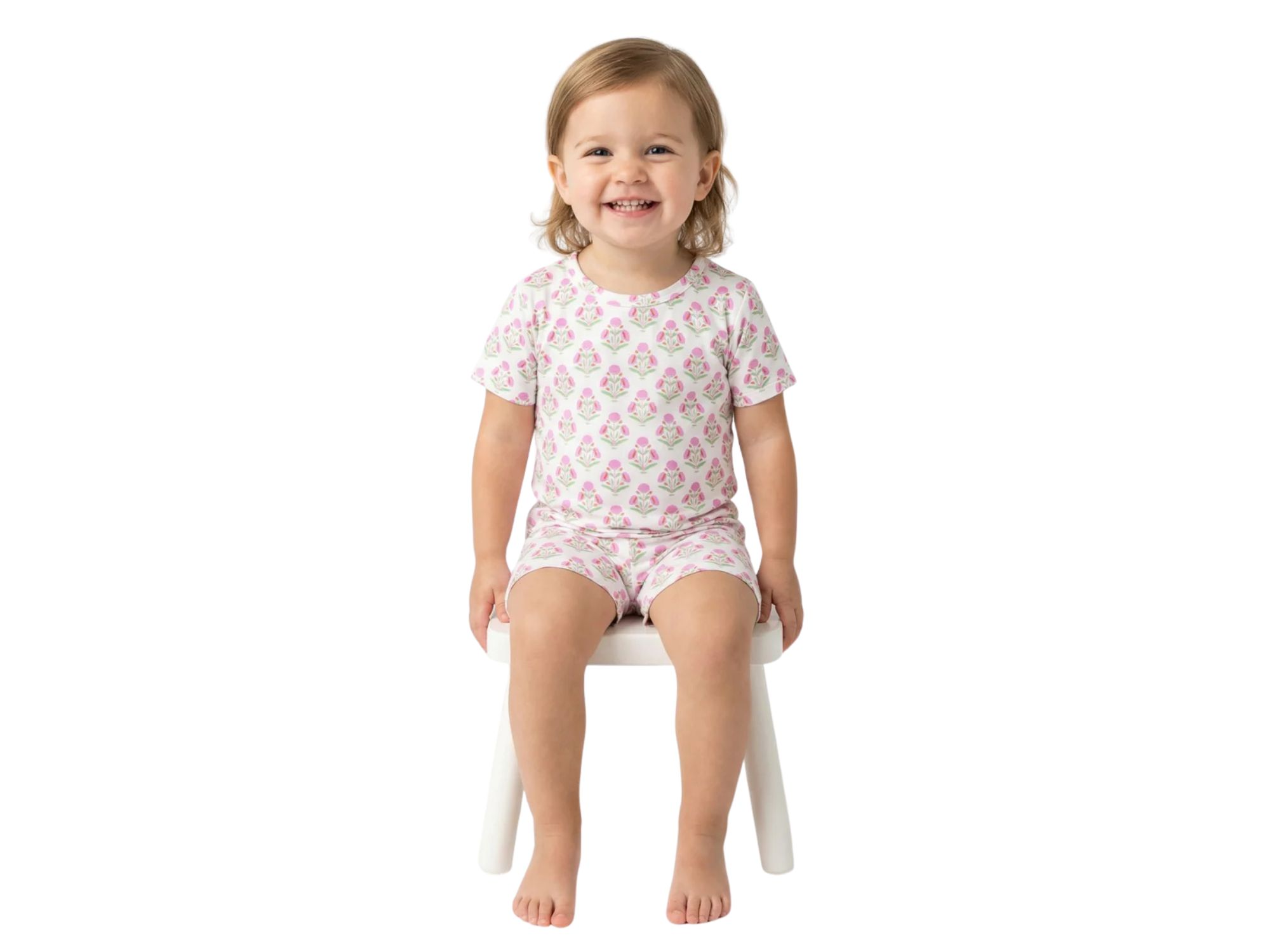 Girls' Pink Posy Pajama Set - Baby, Little Kid — Image 7