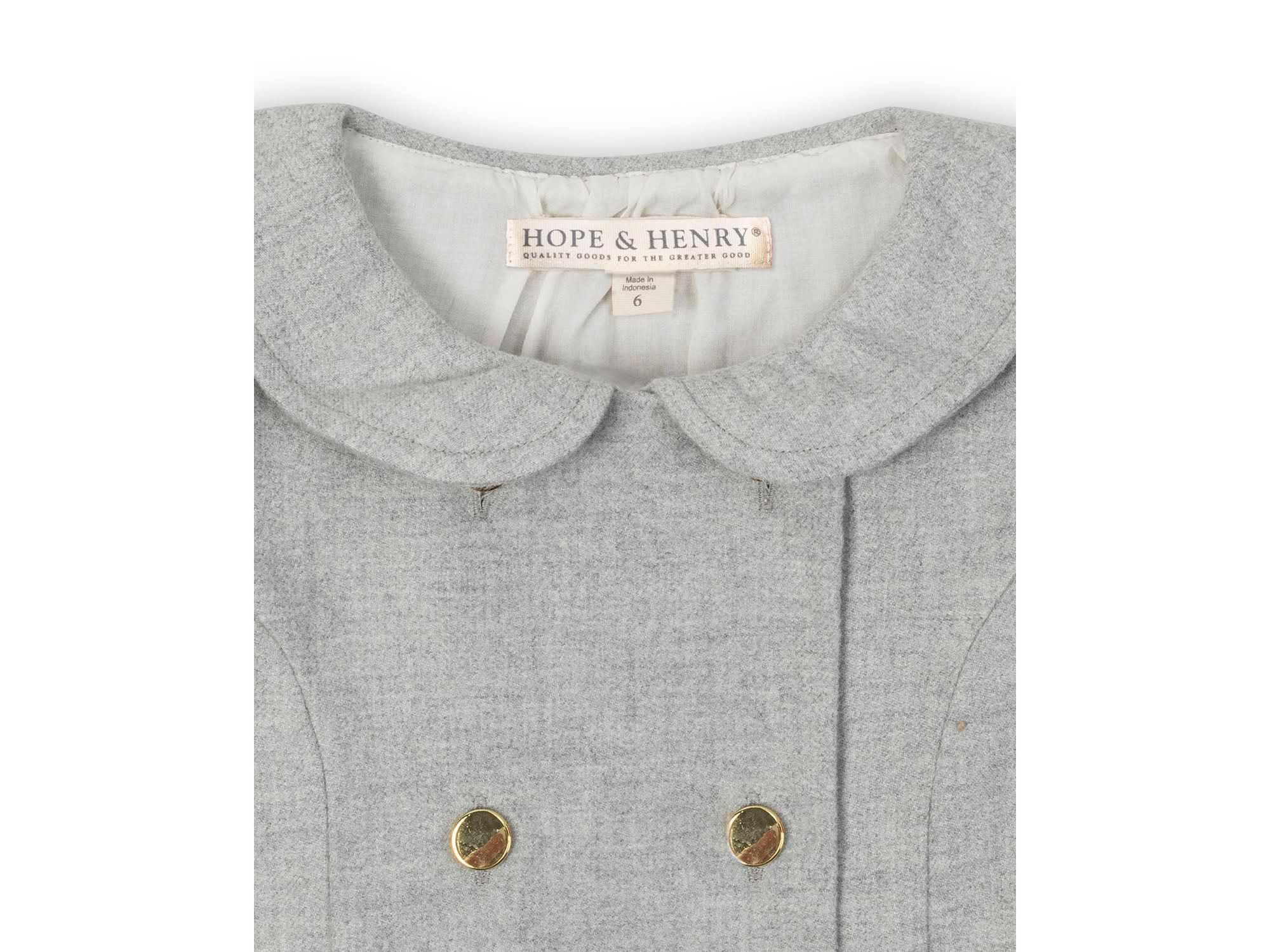 Girls' Organic Double Breasted Flannel Dress with Collar - Little Kid, Big Kid — Image 8