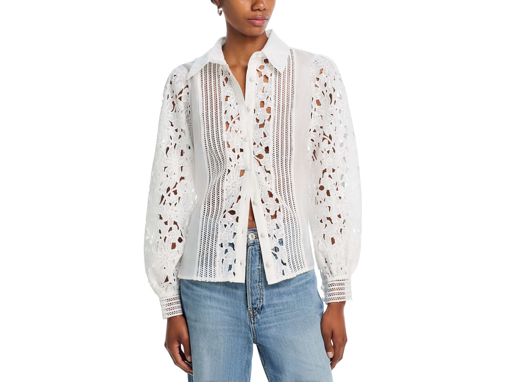 Lace Inset Blouse - Exclusive — Image 3