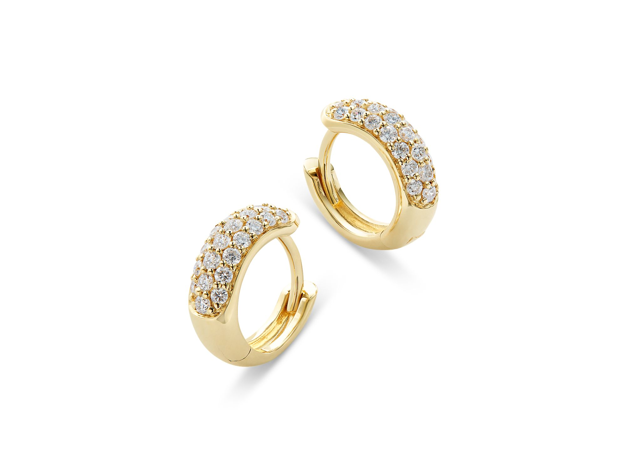 Diamond Mini Pavé Hoop Earring Collection in 14K Gold, .35 tcw — Image 3