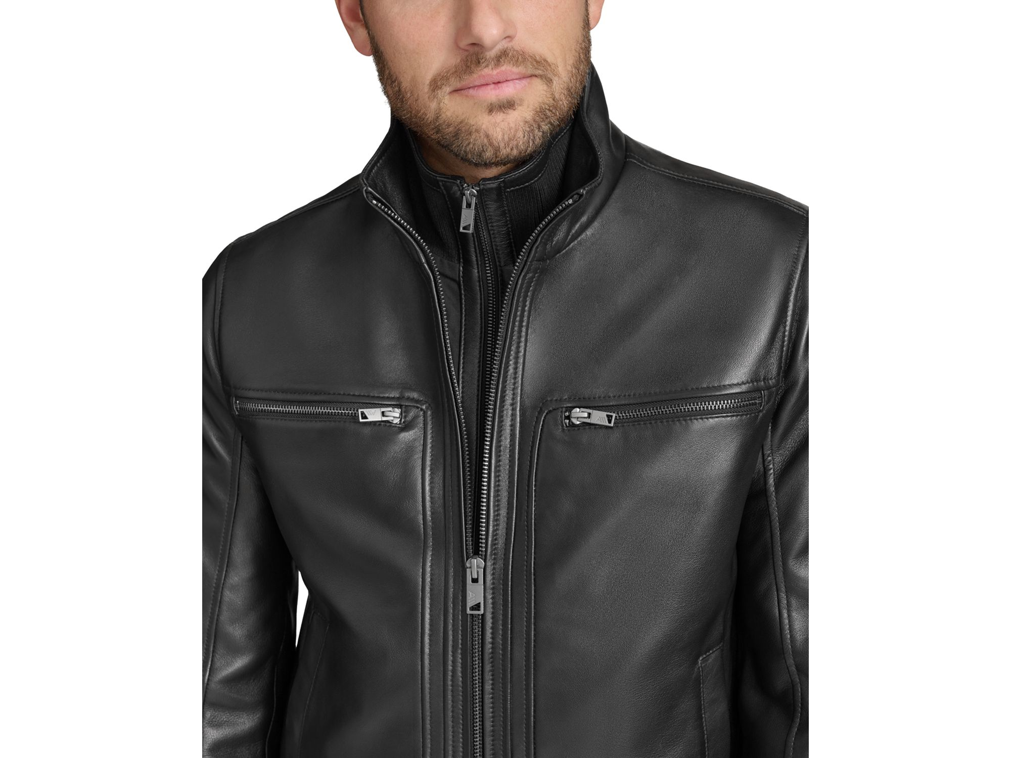 Winton Leather Bomber Jacket — Image 3