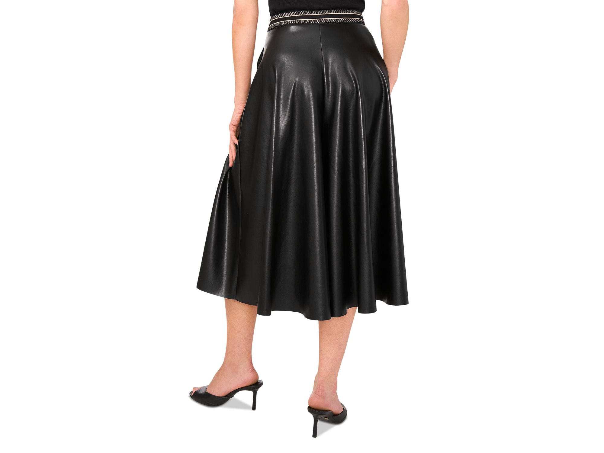 Wide Leg Faux Leather Culottes — Image 4