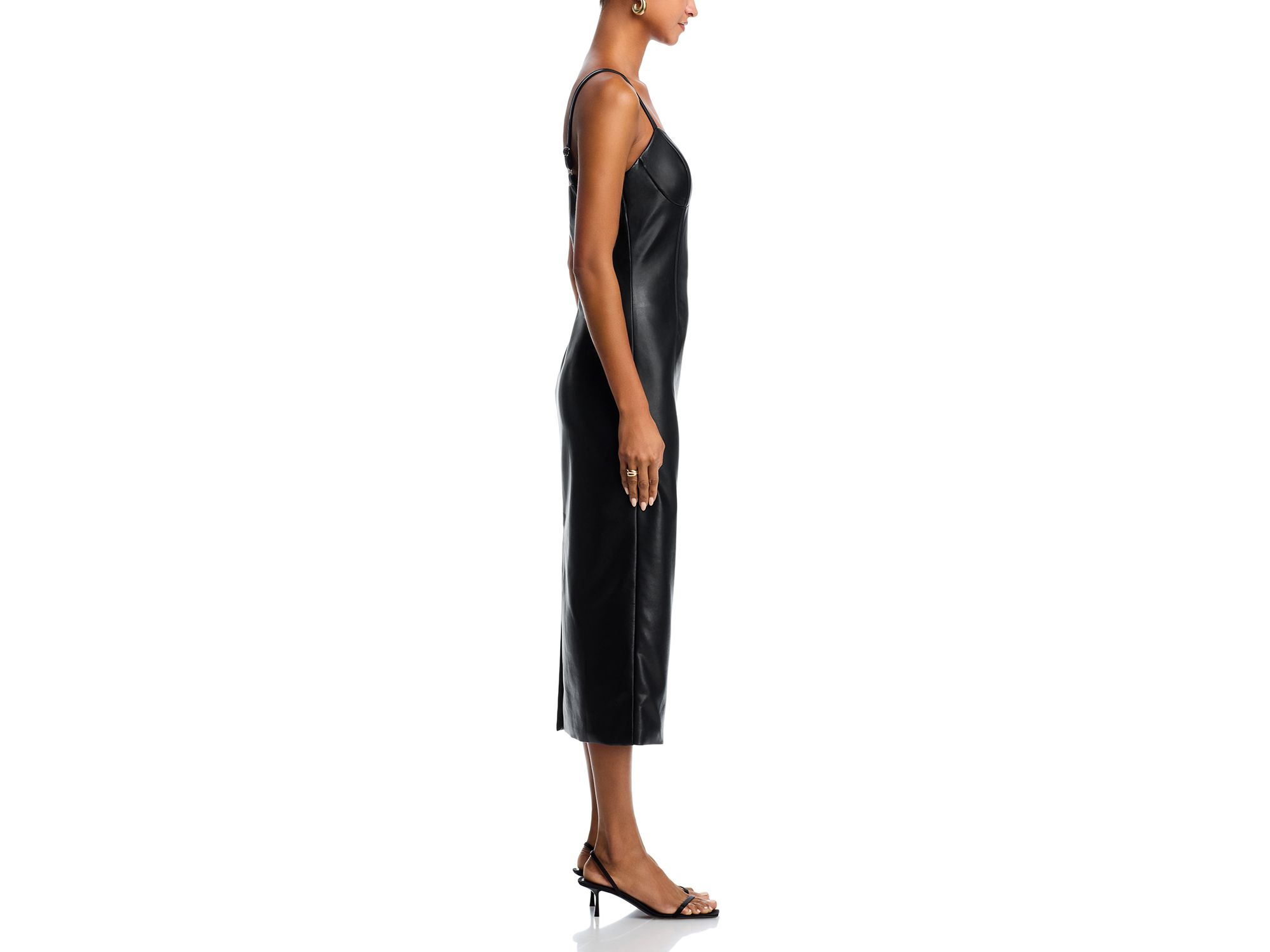 Faux Leather Strap Dress — Image 5