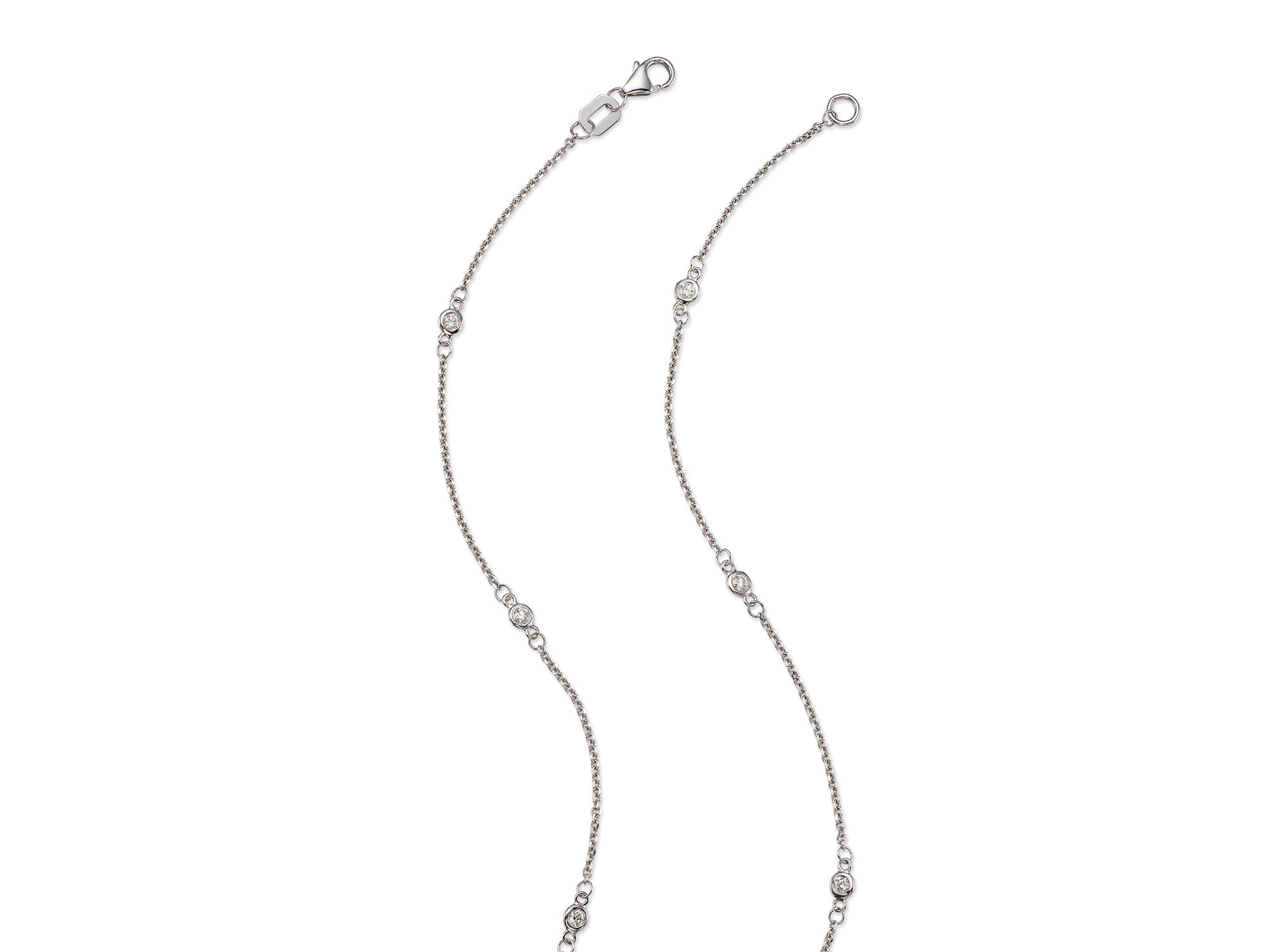 Diamond Station Necklace in 14K White Gold, .30 tcw — Image 4