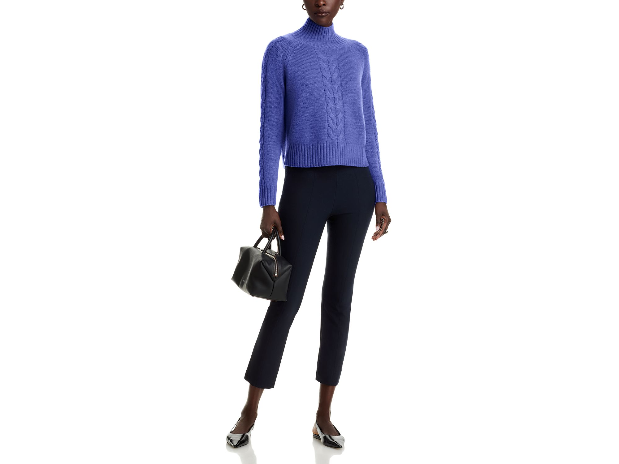 100% Cashmere Cable Mock Neck Sweater - Exclusive — Image 6