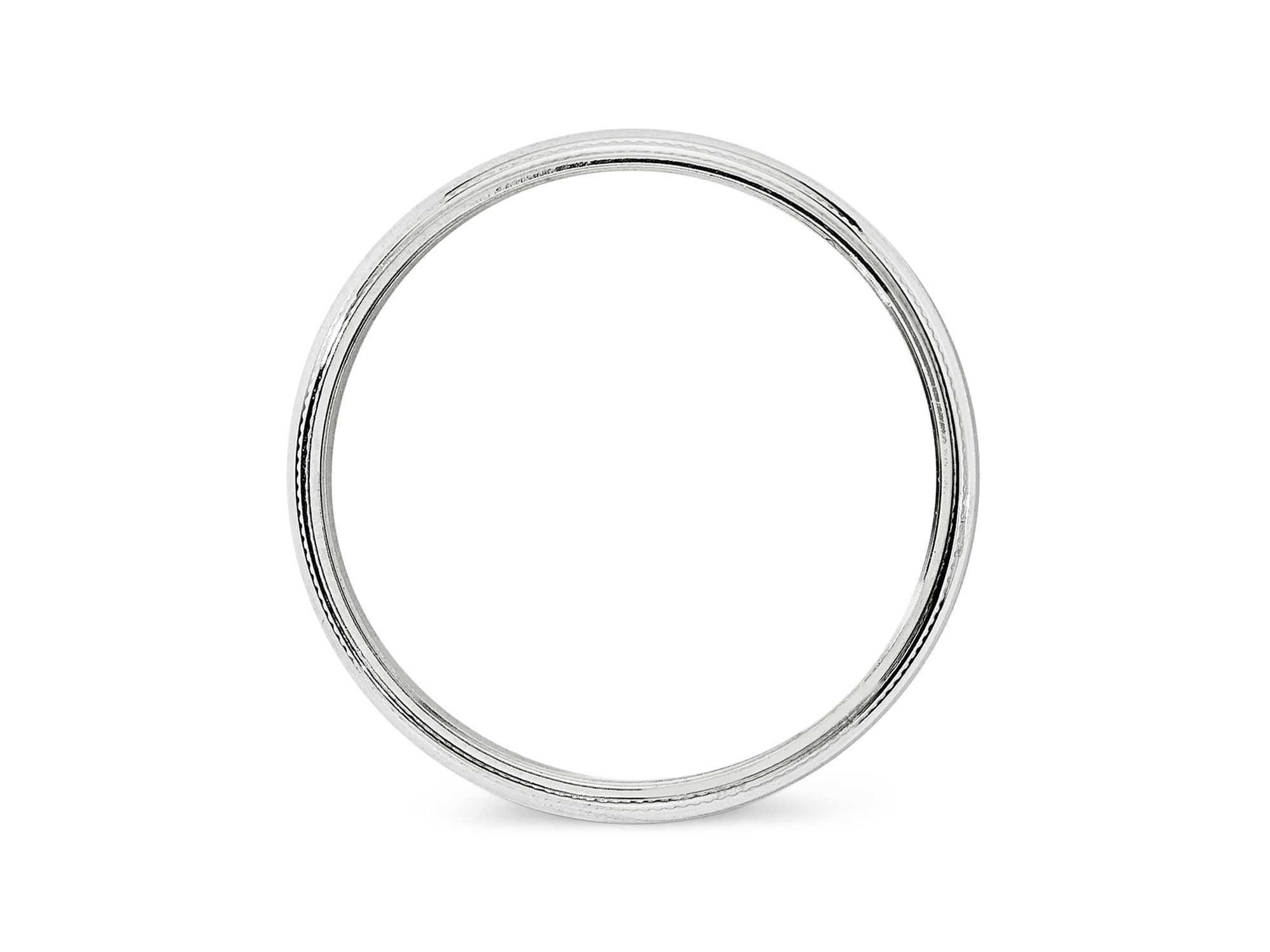 Men's 4mm Half Round Milgrain Band 14K White Gold — Image 3