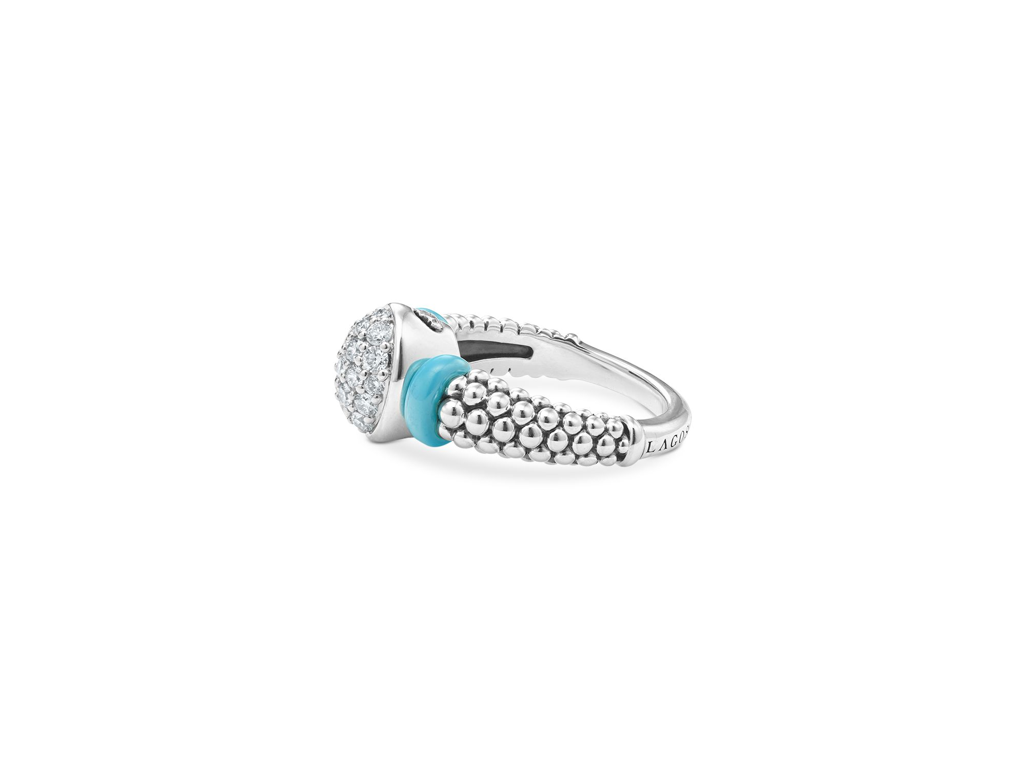 Blue Caviar & Diamond Sterling Silver Statement Ring — Image 5