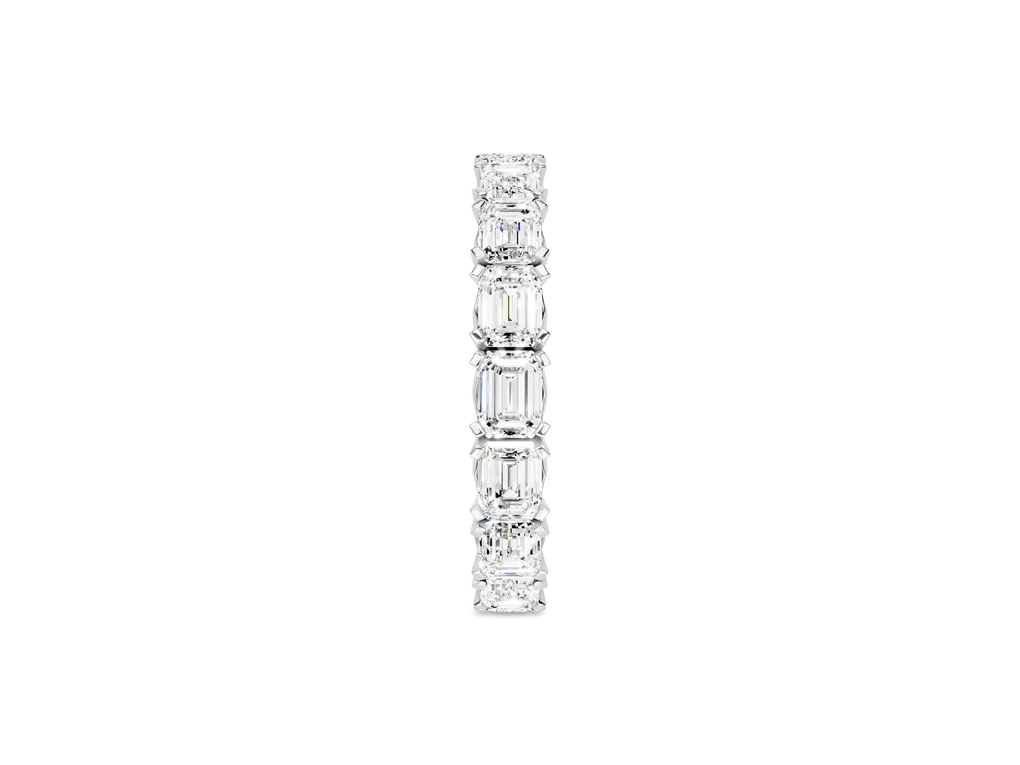 Diamond Emerald Cut Eternity Diamond Band in 14K White Gold, 3.0 tcw — Image 3