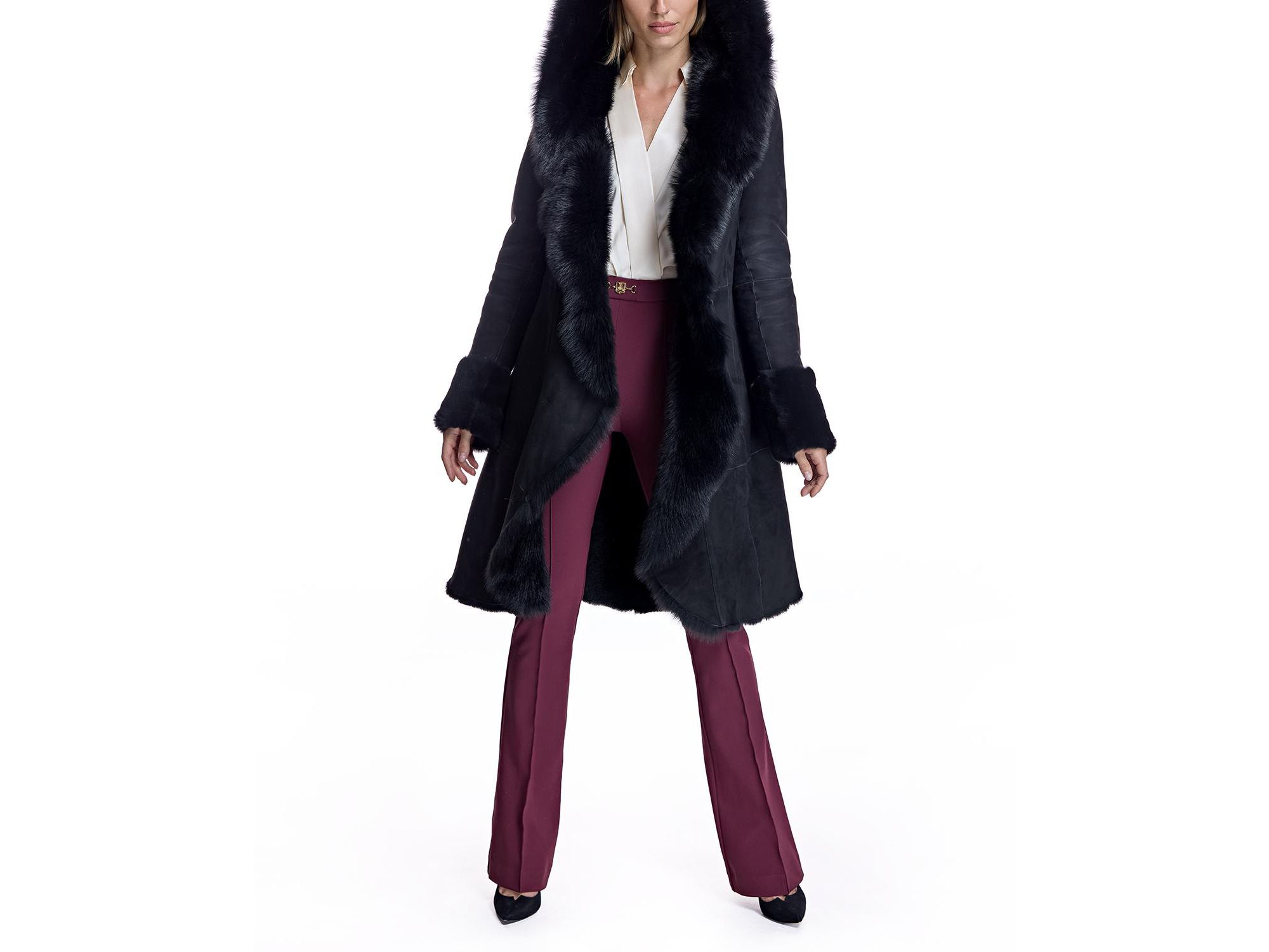 Hooded Shearling Coat — Image 8