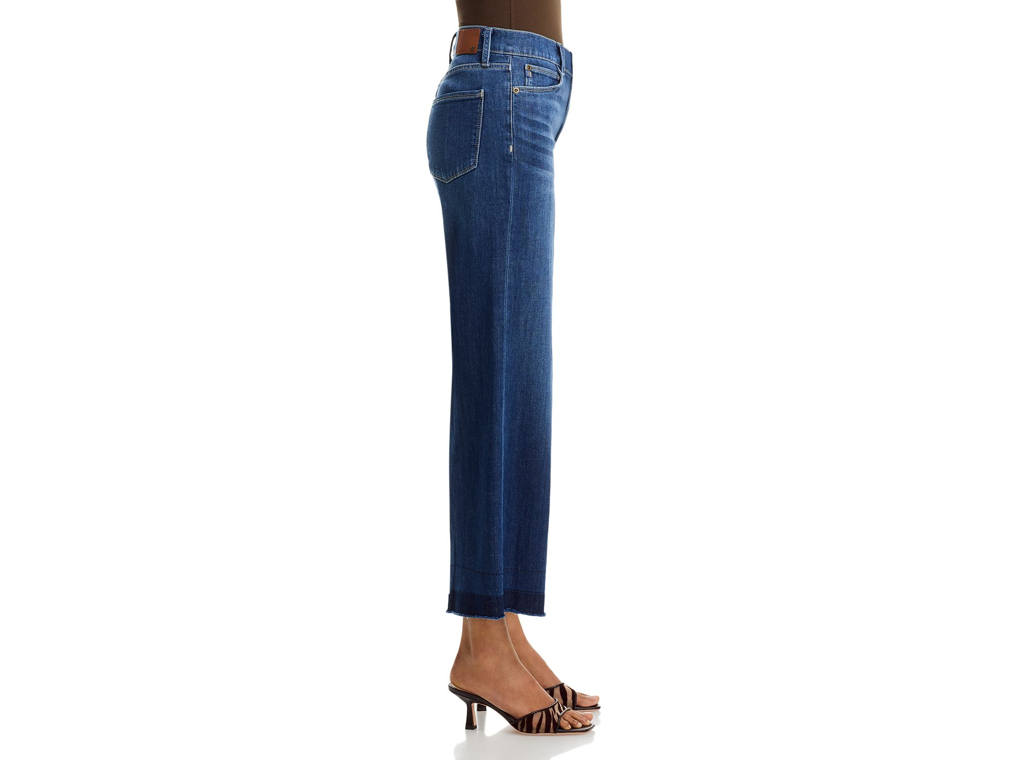 Rafaella High Rise Ankle Wide Leg Jeans in Medium Indigo — Image 5
