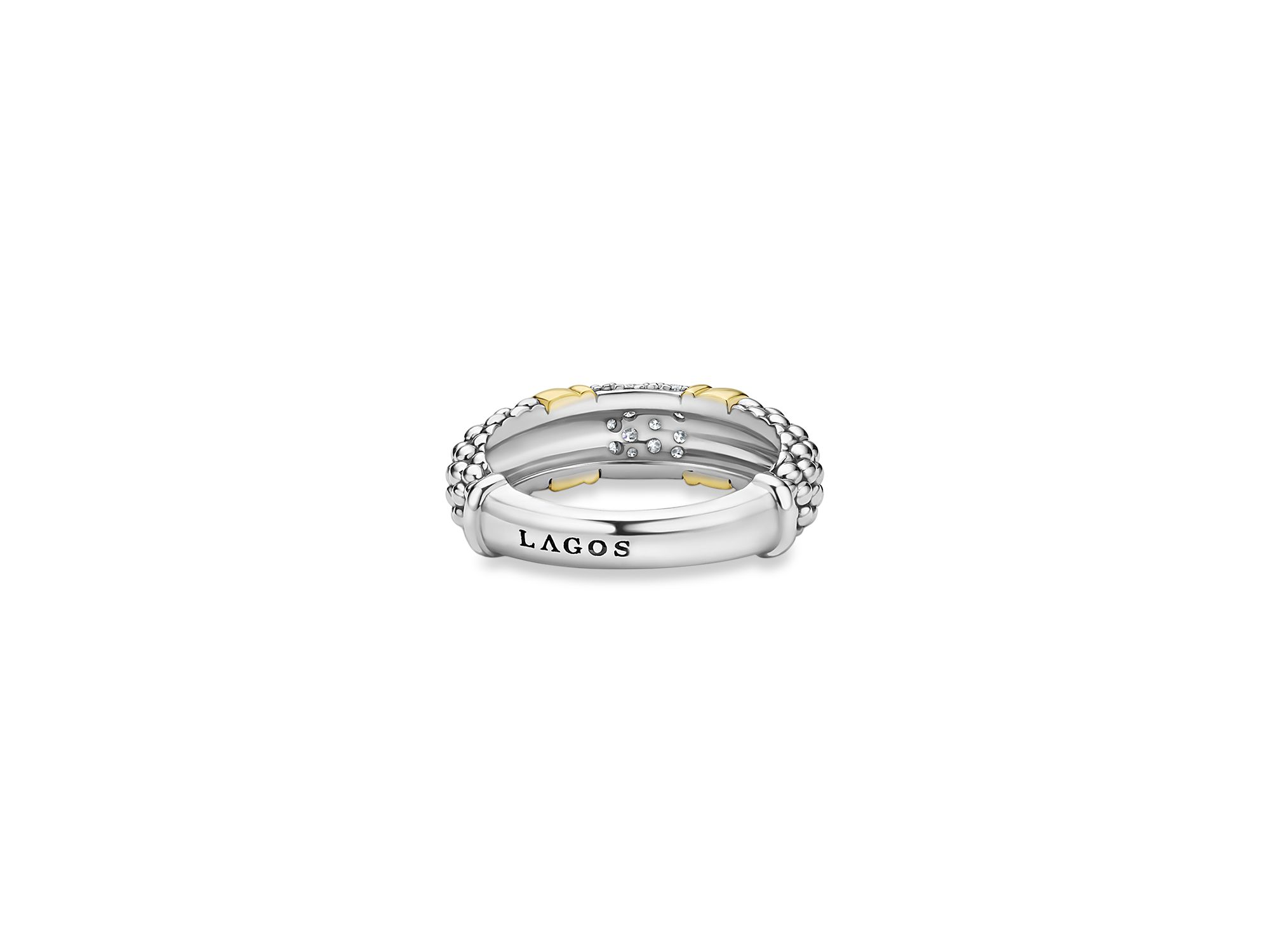Two Tone Signature Caviar Diamond Ring, 0.266 tcw — Image 5