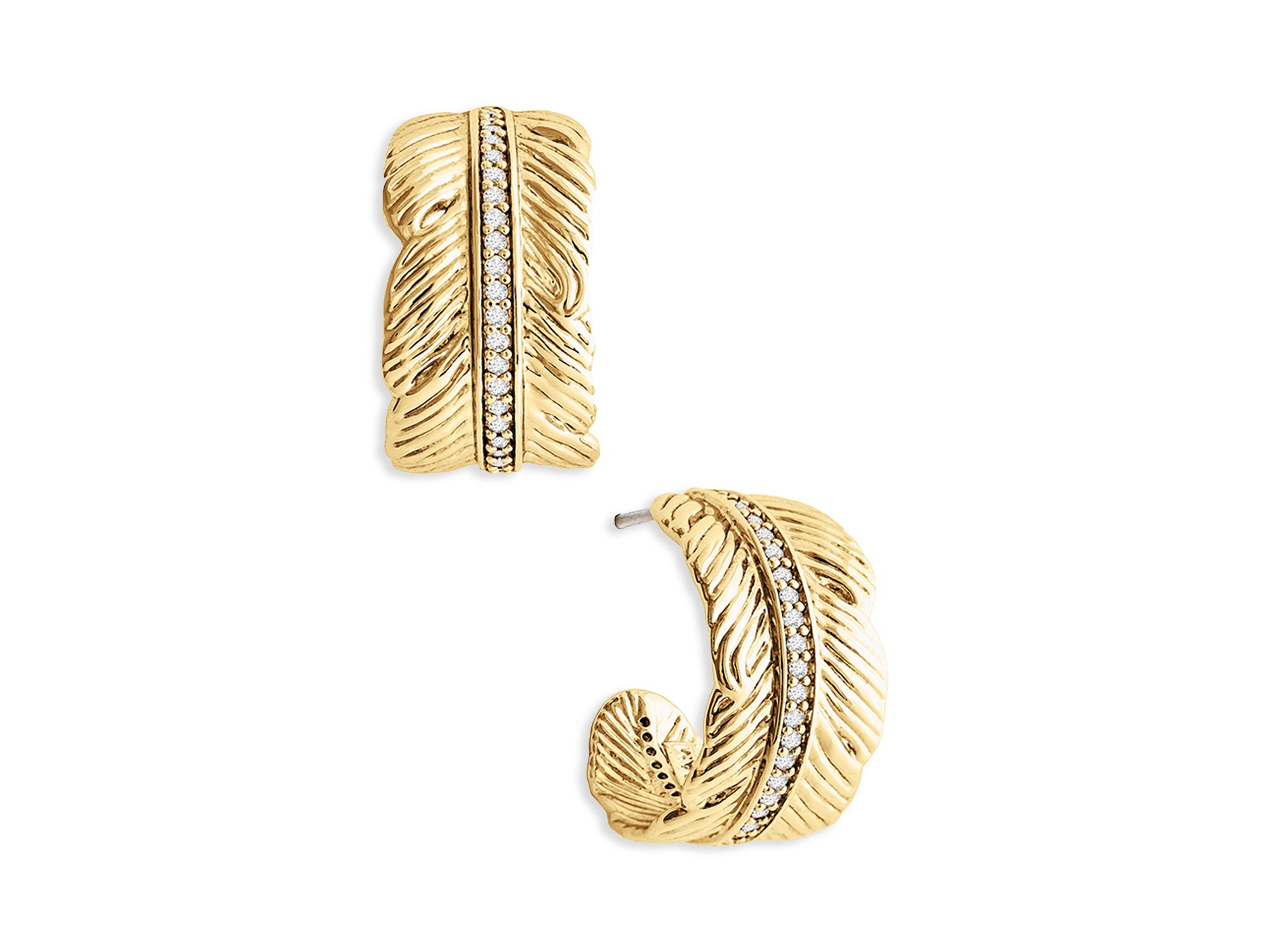Feather Small Hoop Earrings — Image 3