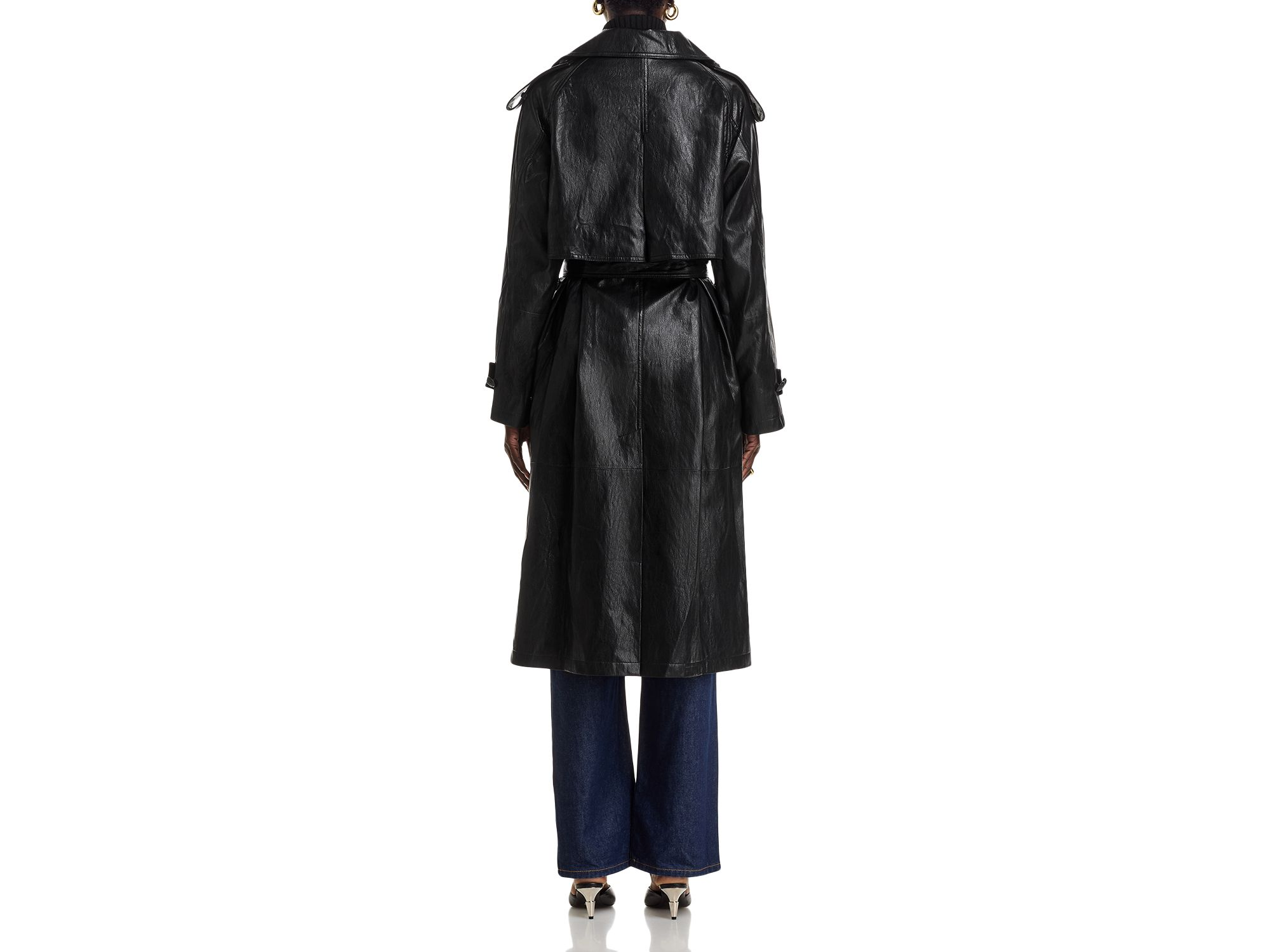 Tony Faux Leather Trench Coat — Image 4