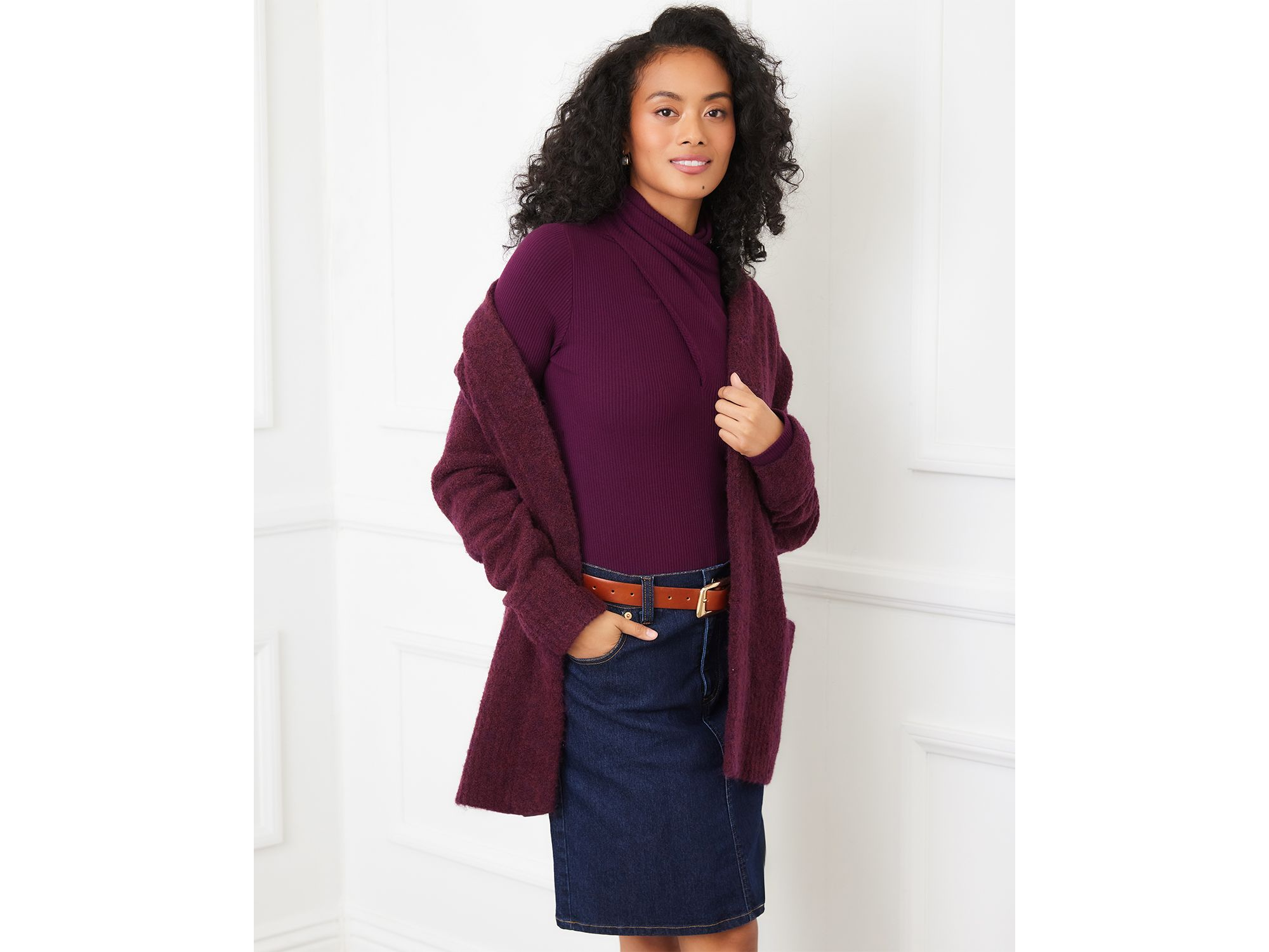 Bouclé Cardigan Sweater — Image 3